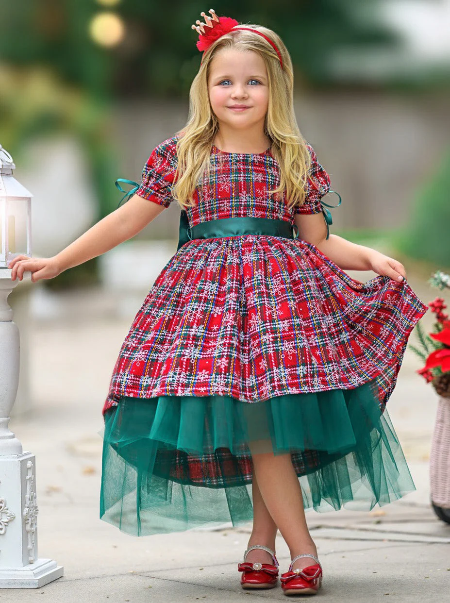 Snowflake Magic Plaid Christmas Dress - Image 4