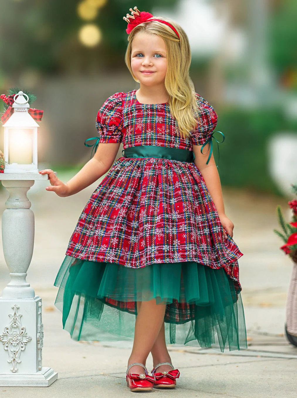 Snowflake Magic Plaid Christmas Dress - Image 6