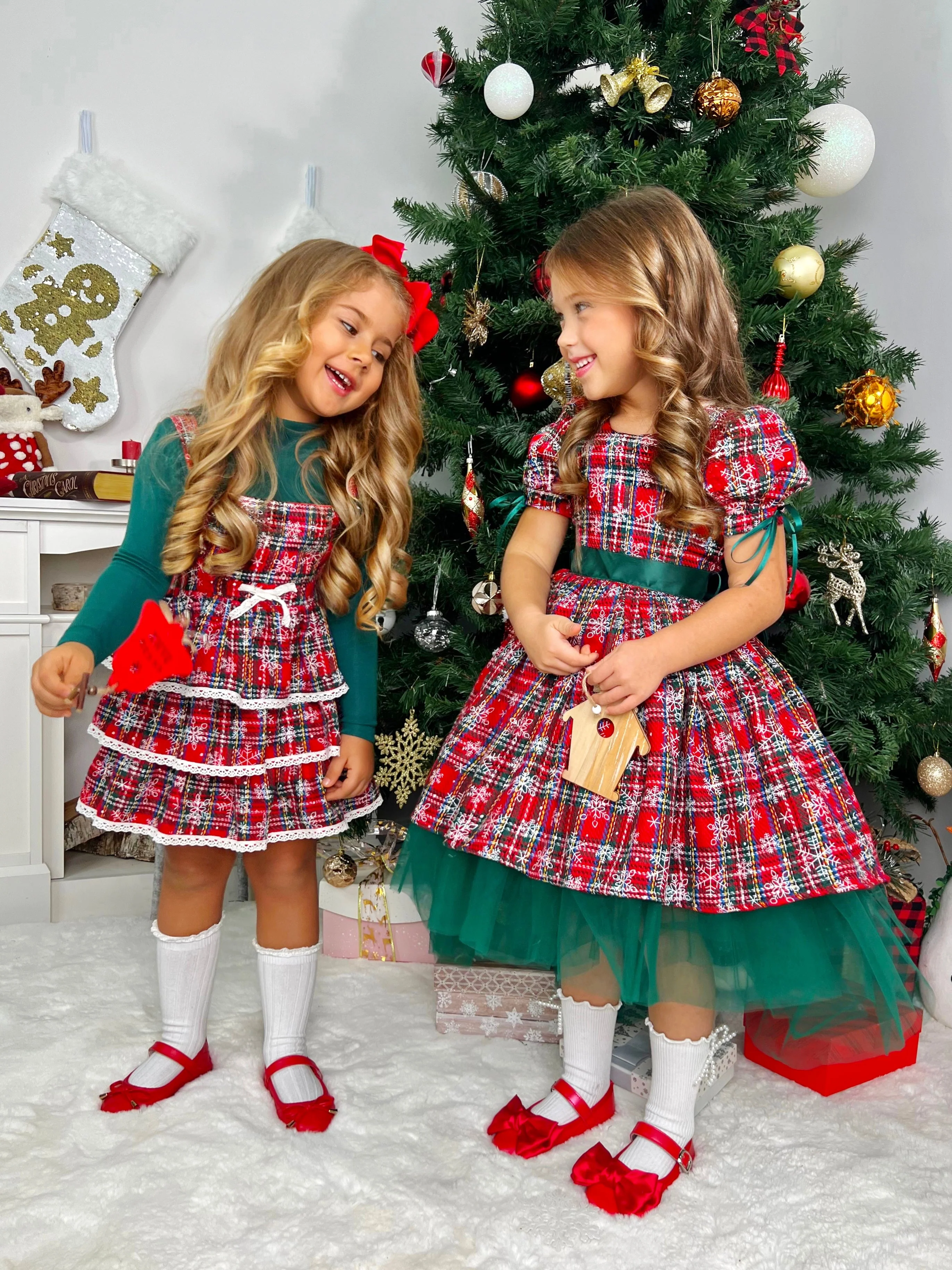 Snowflake Magic Plaid Christmas Dress - Image 8