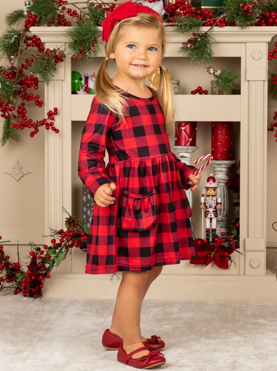 Pretty Plaid Present Pocket Dress - Image 3