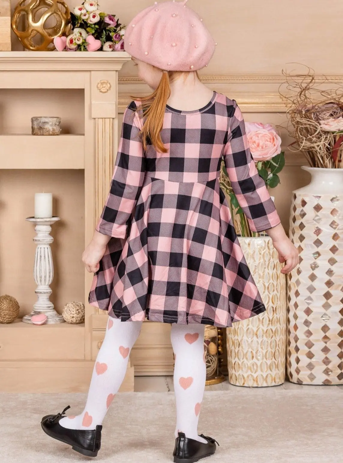 Lovely Lady Sparkle Plaid Dress And Knee Socks Set - Image 3