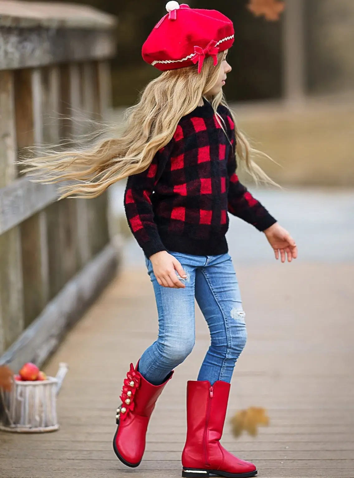 Plaid Attitude Fuzzy Pullover Sweater - Image 5
