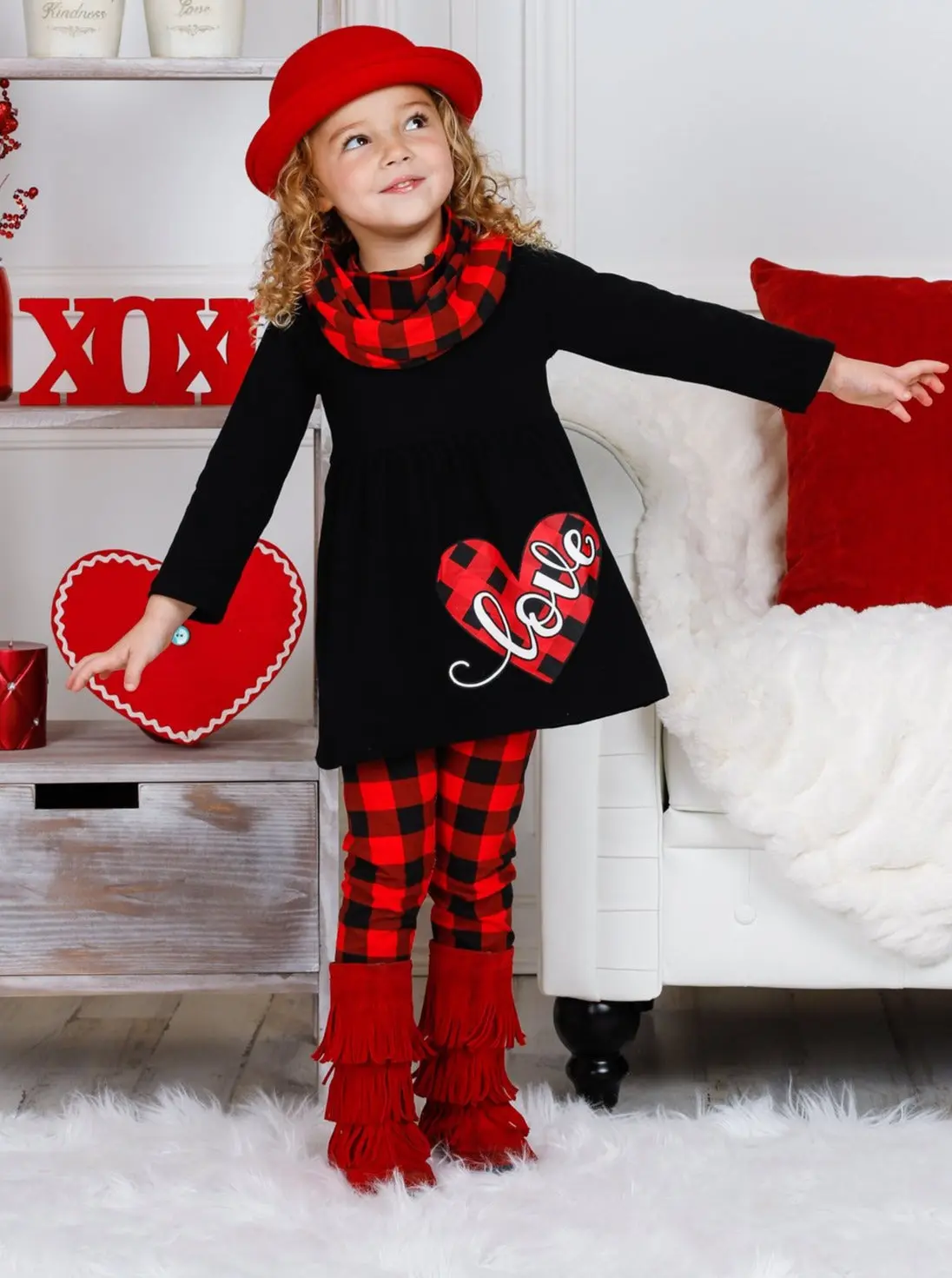 Sending Her Love Heart Tunic, Scarf and Legging Set - Image 3