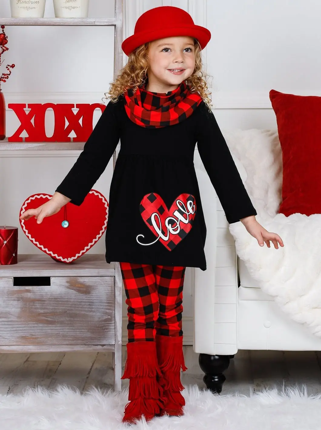Sending Her Love Heart Tunic, Scarf and Legging Set - Image 4