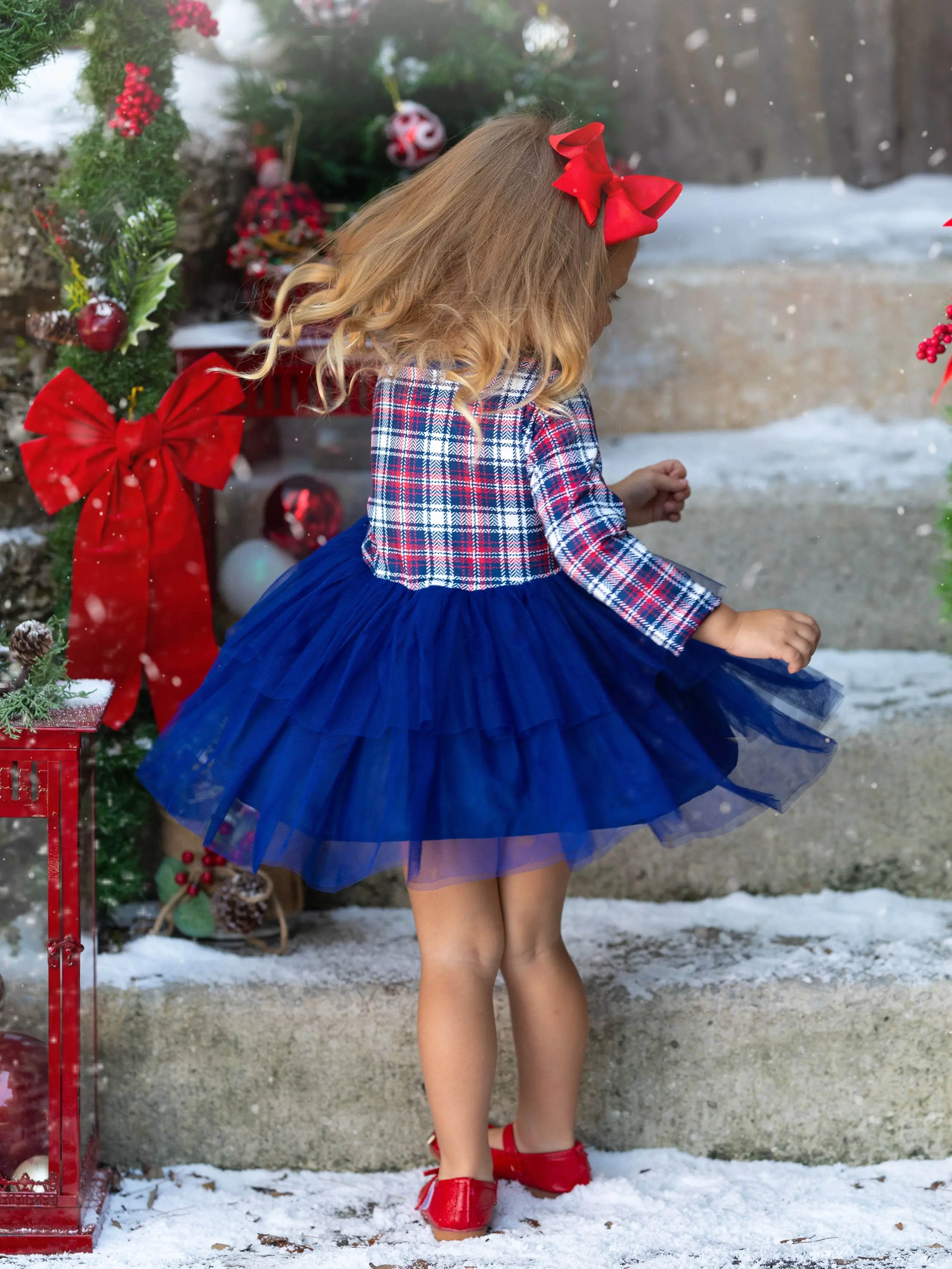 Santa's Favorite Plaid Tutu Dress - Image 2
