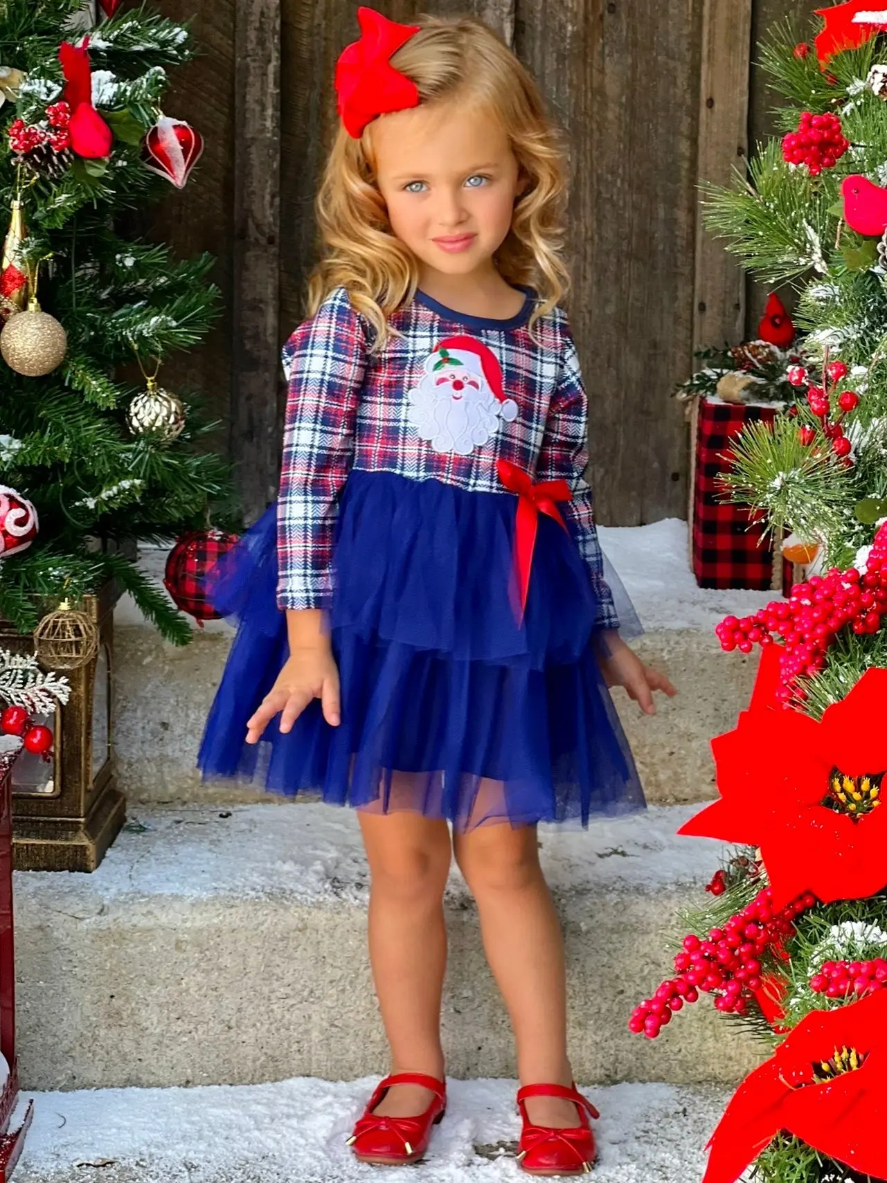 Santa's Favorite Plaid Tutu Dress - Image 3