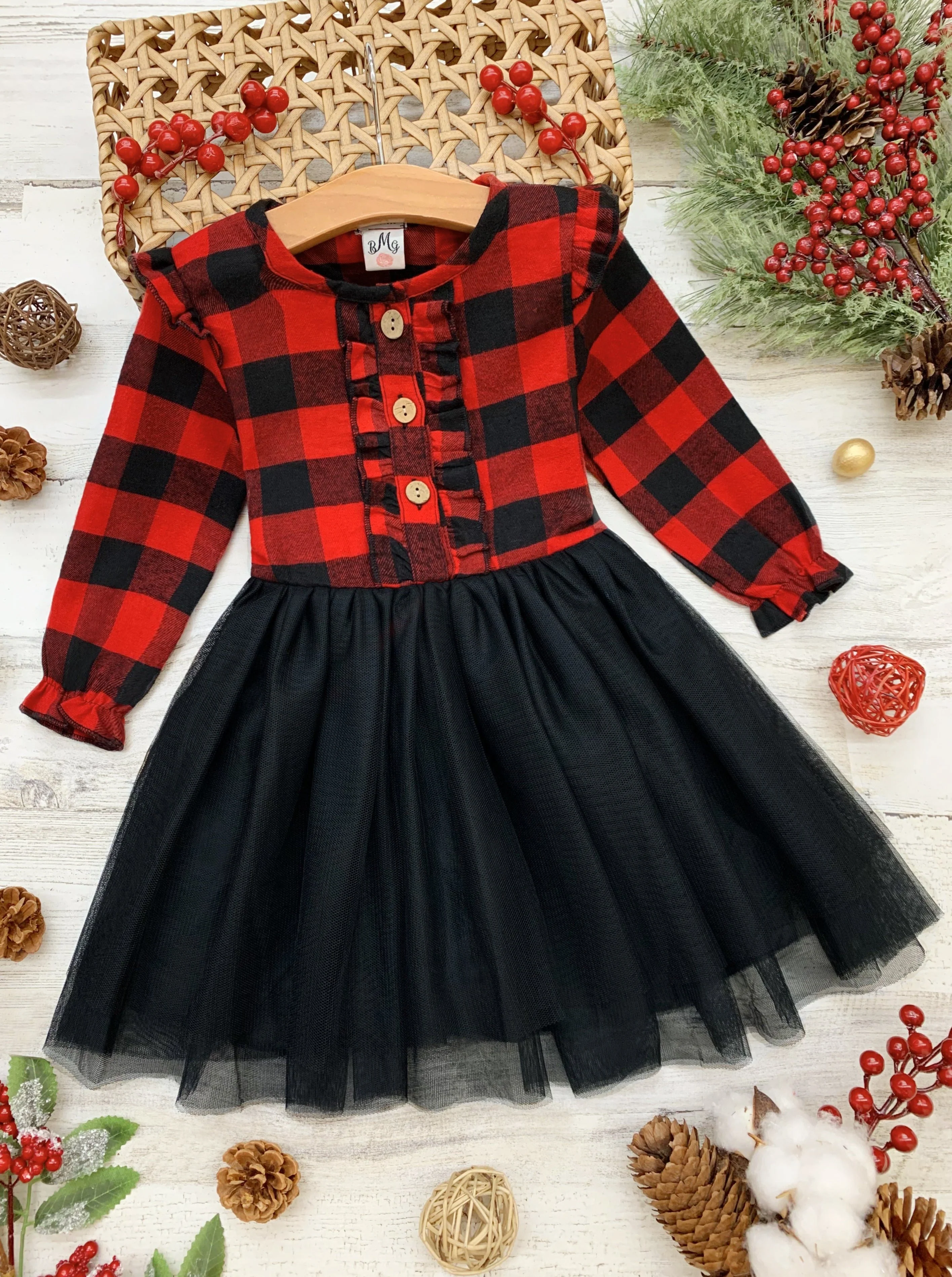 Pretty Plaid Ruffled Tutu Dress - Image 4