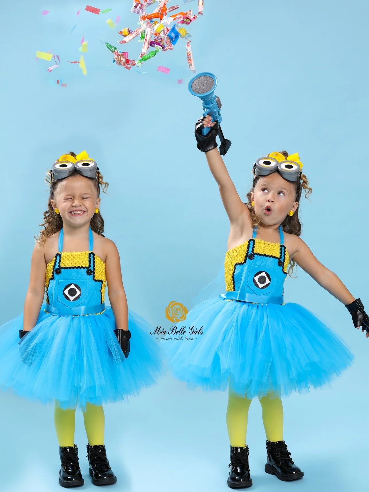 Girls Playful Yellow Minion Tutu Dress Costume - Image 4