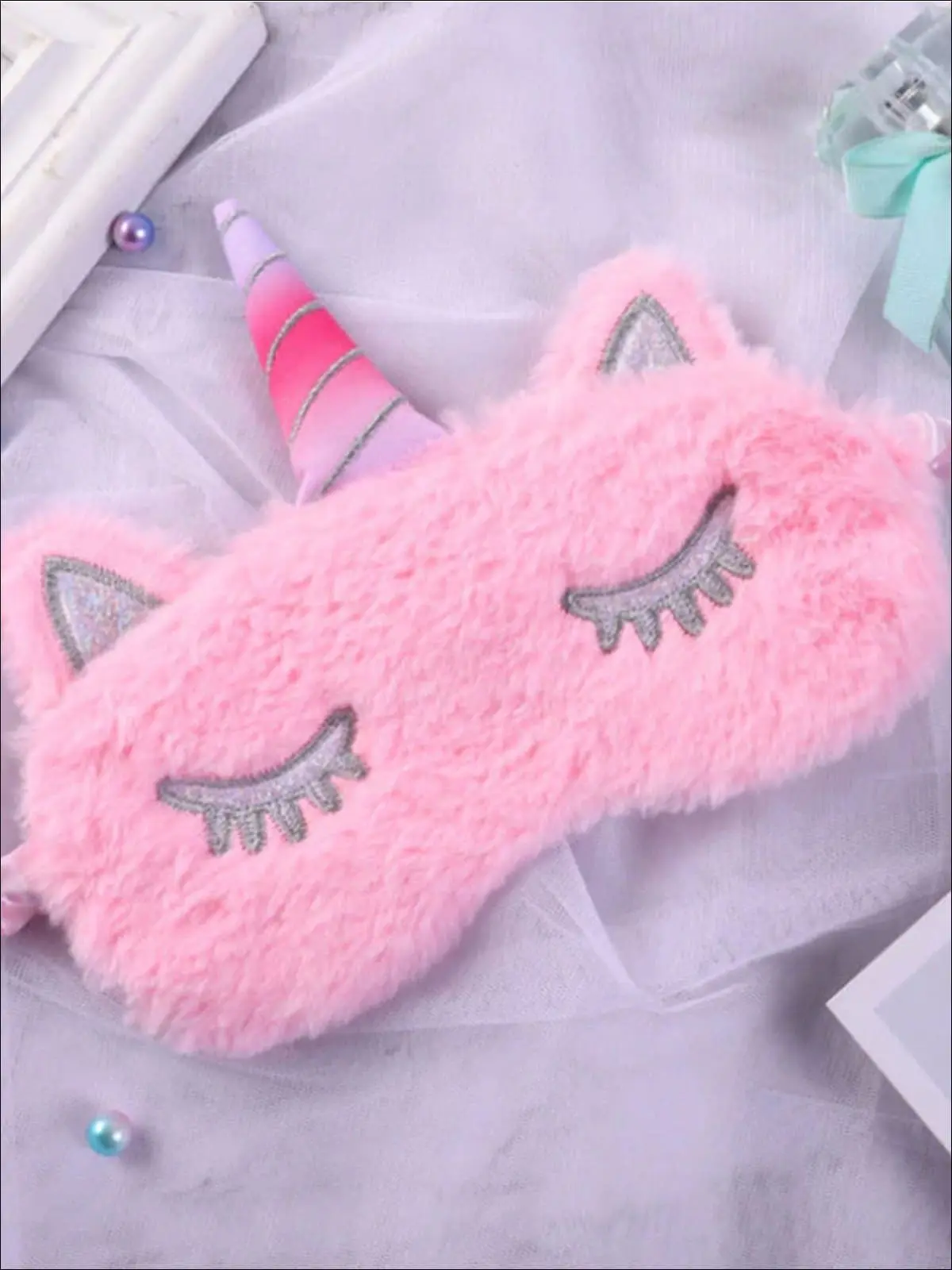 Girls Plush Unicorn Lash Eye Mask - Image 10