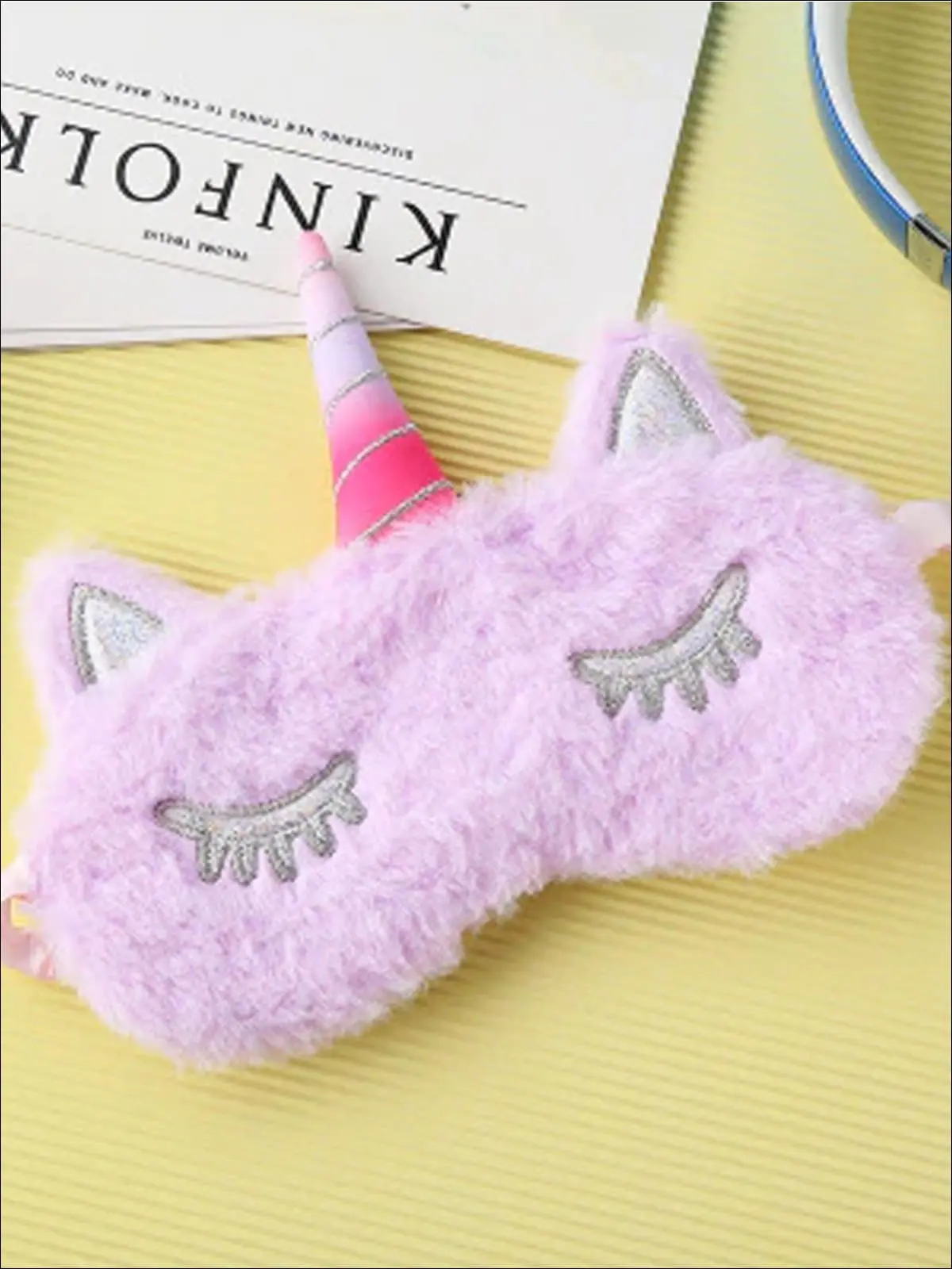 Girls Plush Unicorn Lash Eye Mask - Image 8