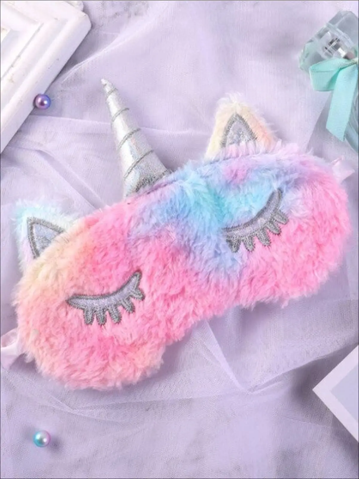 Girls Plush Unicorn Lash Eye Mask - Image 9
