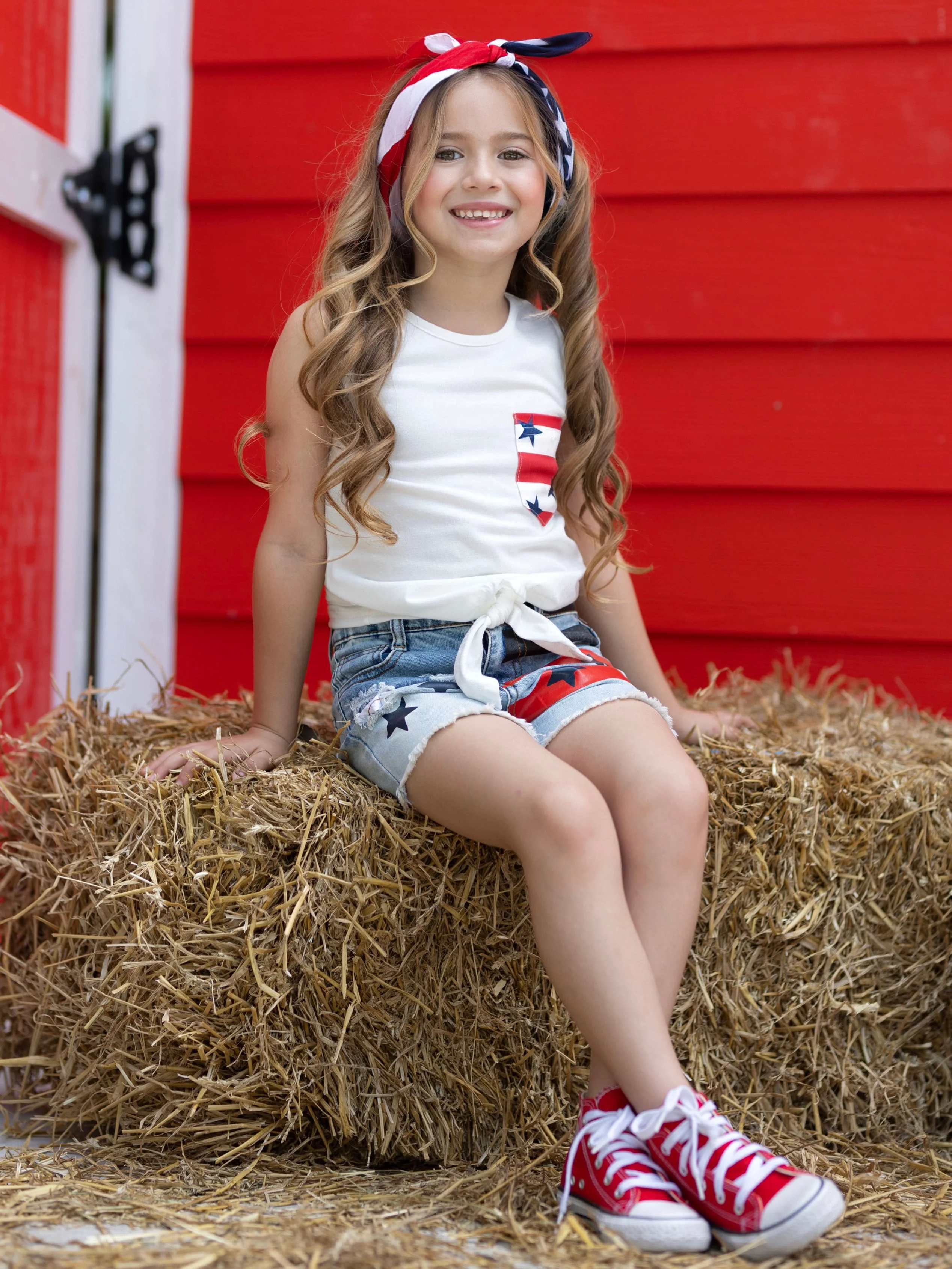 Pockets Full of Freedom Top and Denim Shorts Set - Image 4