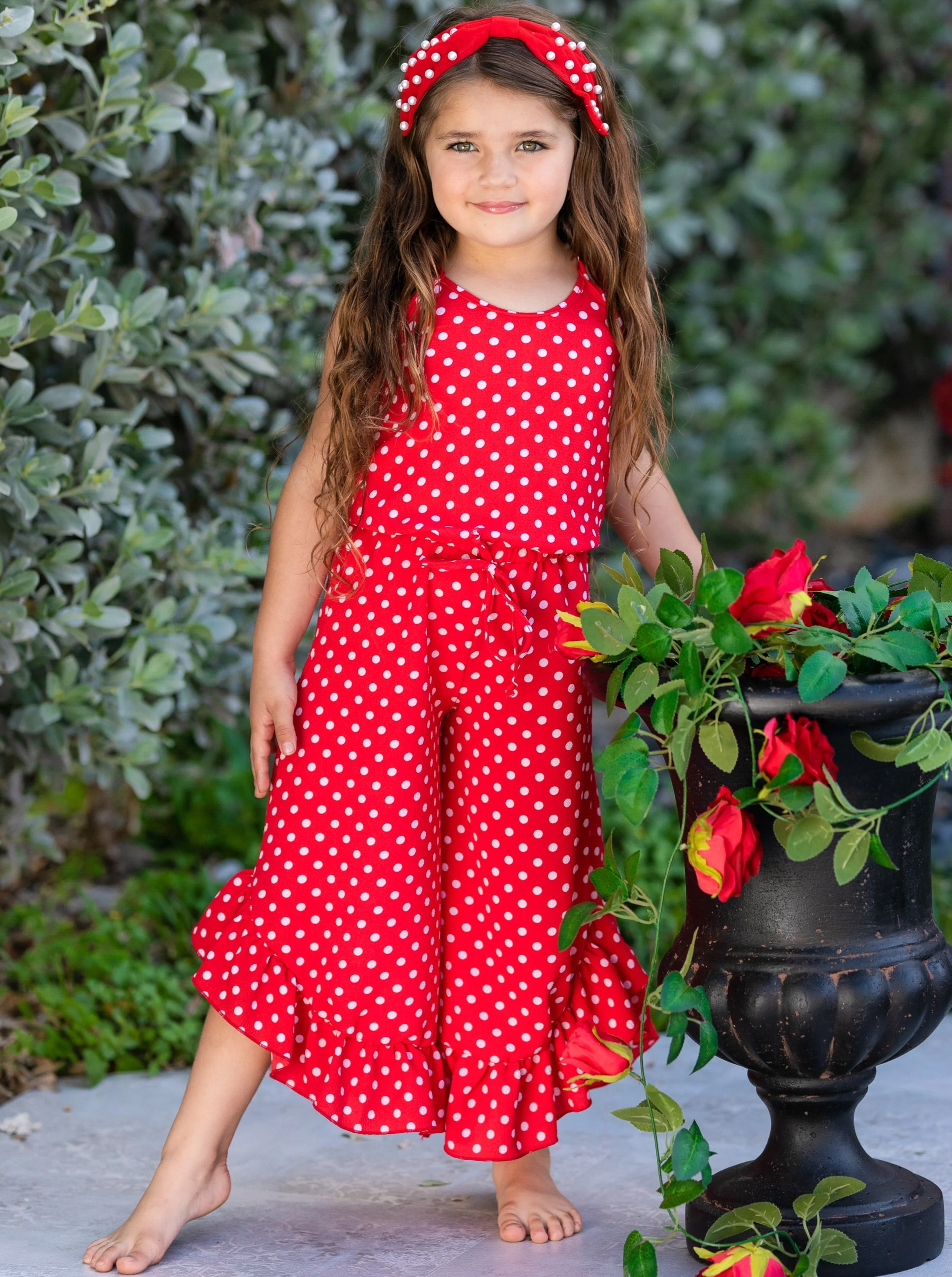 Polka Dot It Ruffle Hem Jumpsuit - Image 4