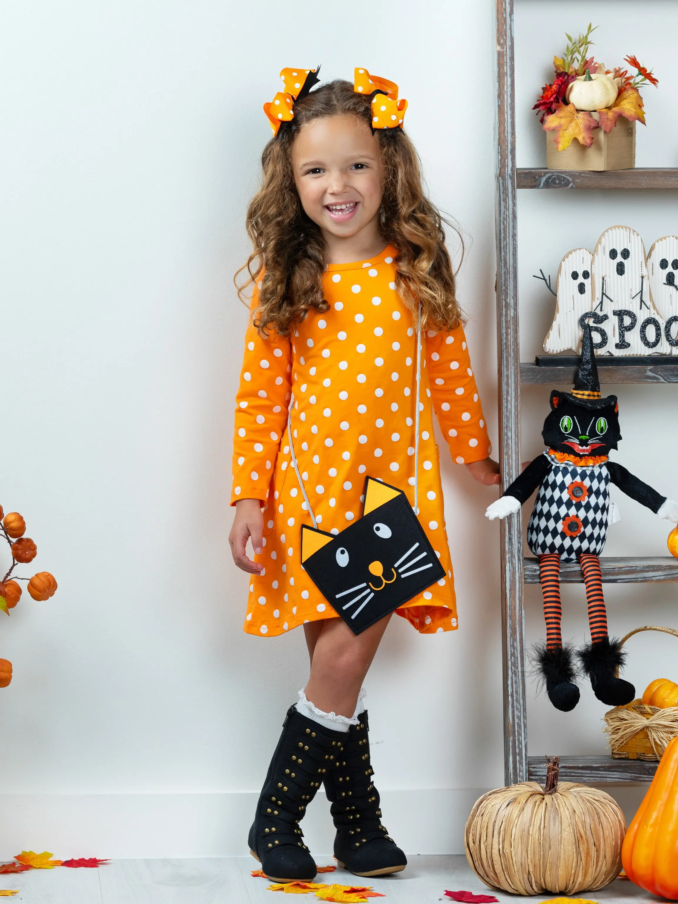 Precious Polka Dot Pocket Dress and Purse Set - Image 5