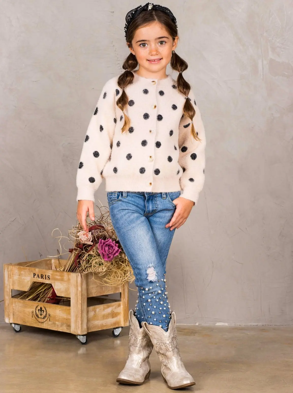Fuzzy Fashionista Polka Dot Cardigan - Image 5