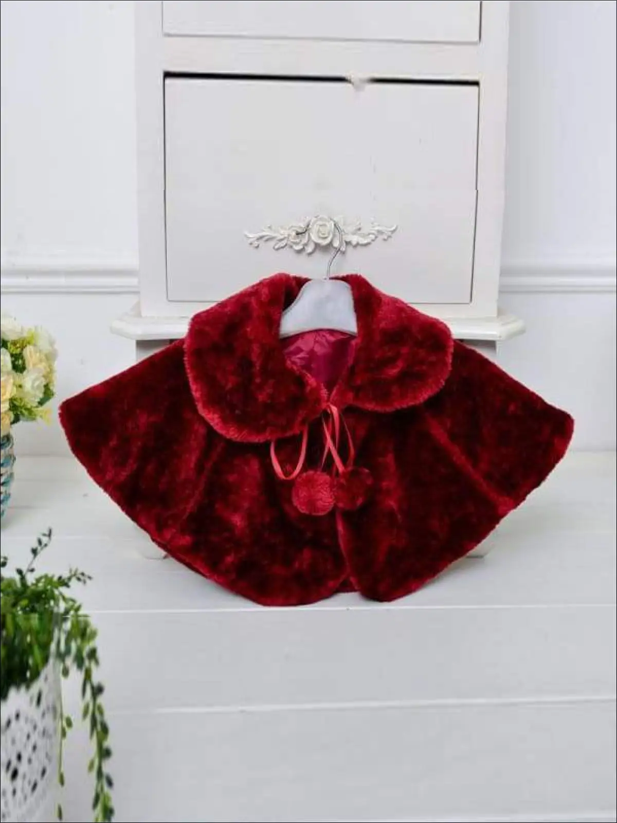 Girls Pom Pom Furry Bolero - Image 2