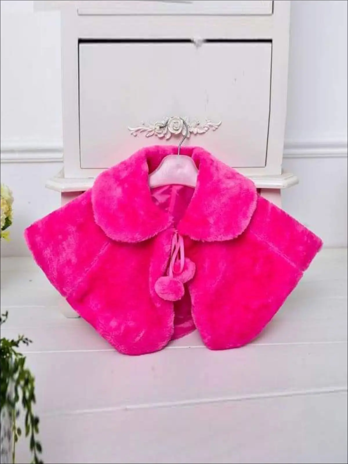 Girls Pom Pom Furry Bolero - Image 3