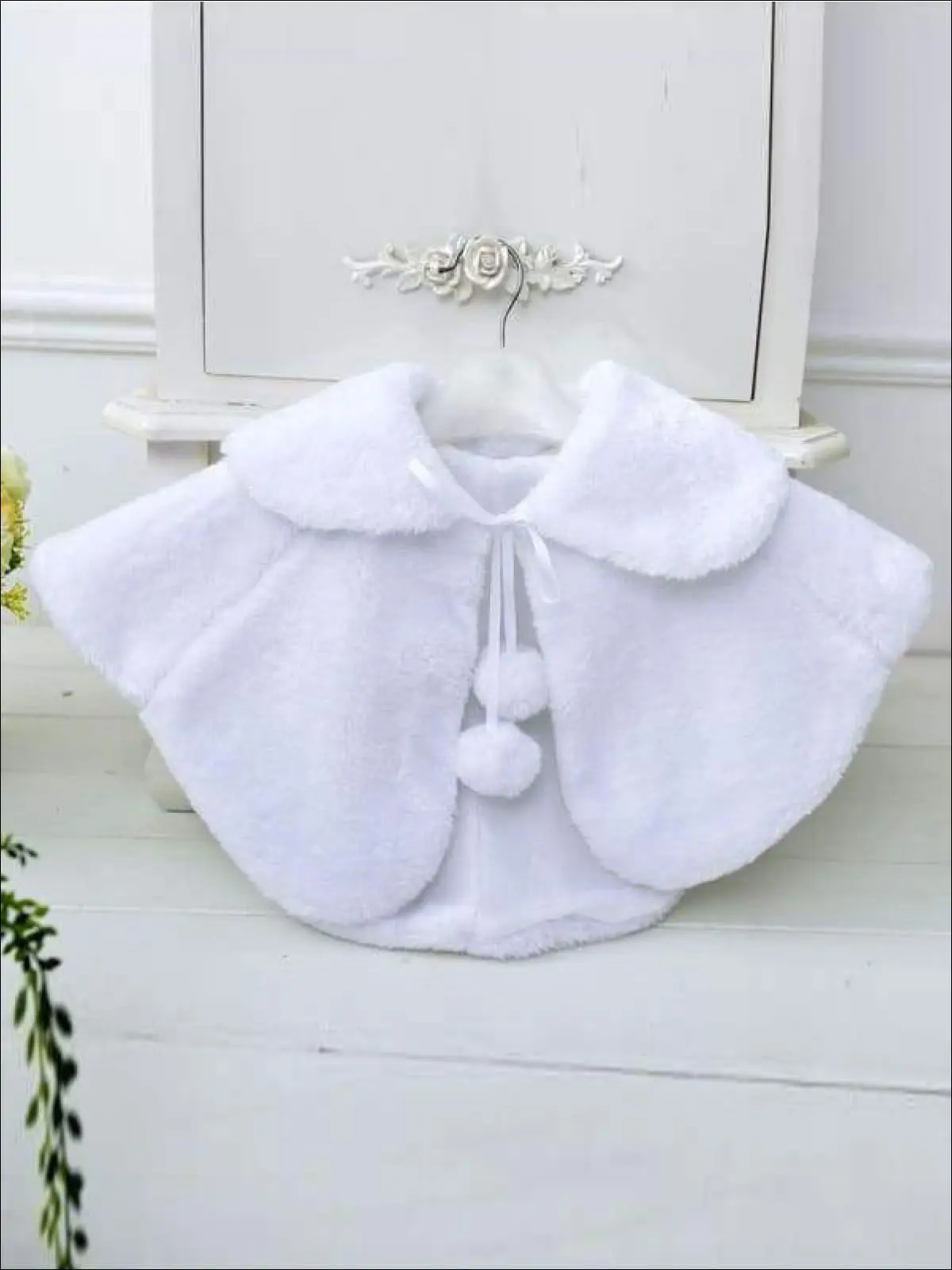 Girls Pom Pom Furry Bolero - Image 4