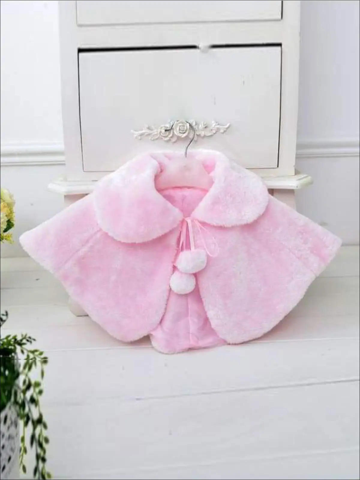 Girls Pom Pom Furry Bolero - Image 5