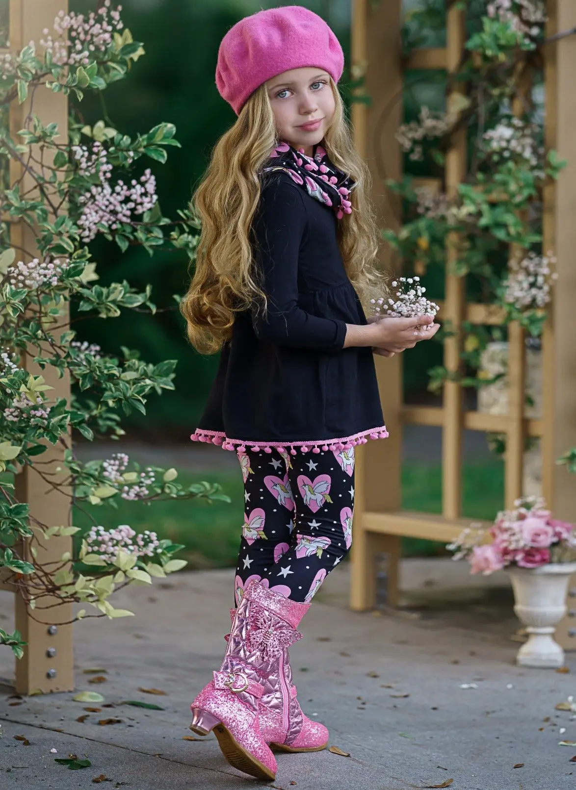 Unicorn Hearts Tunic, Scarf and Legging Set - Image 2
