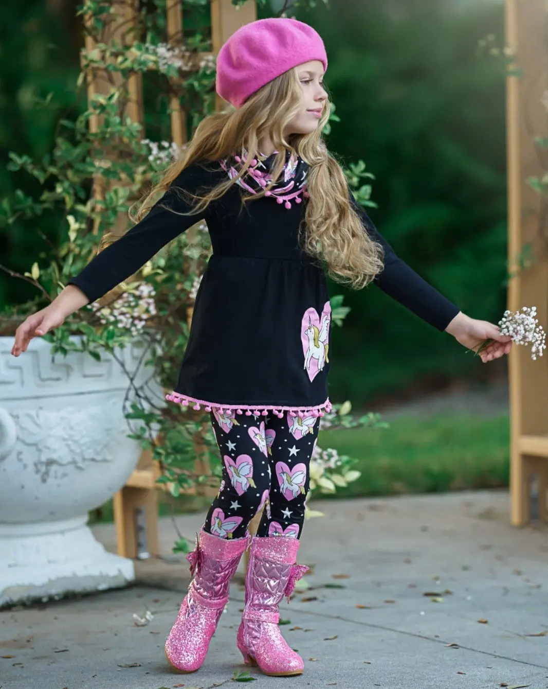 Unicorn Hearts Tunic, Scarf and Legging Set - Image 3