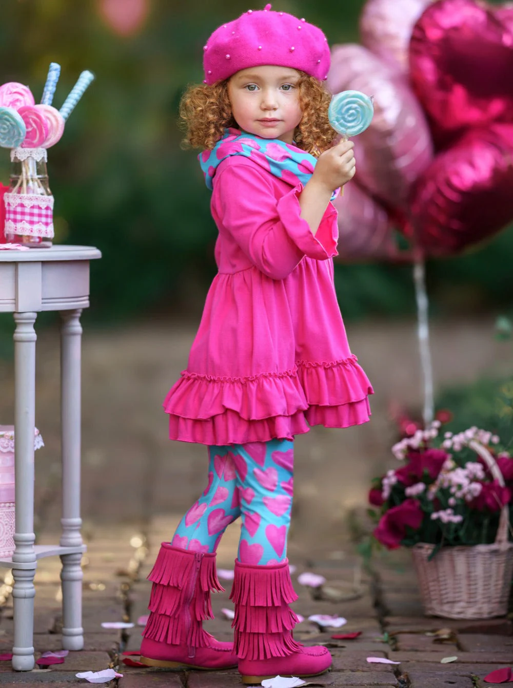 Precious Hearts Tunic, Scarf And Legging Set - Image 2