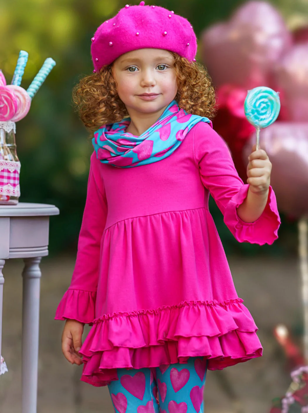 Precious Hearts Tunic, Scarf And Legging Set - Image 3