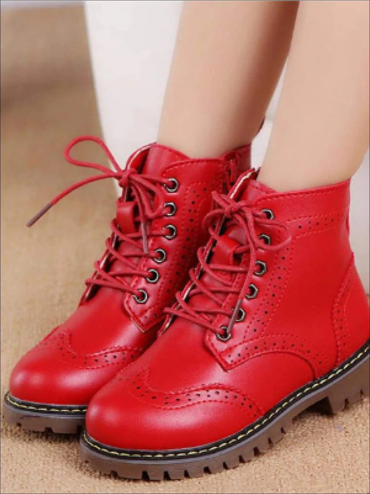Preppy Red Boots By Liv and Mia - Image 3