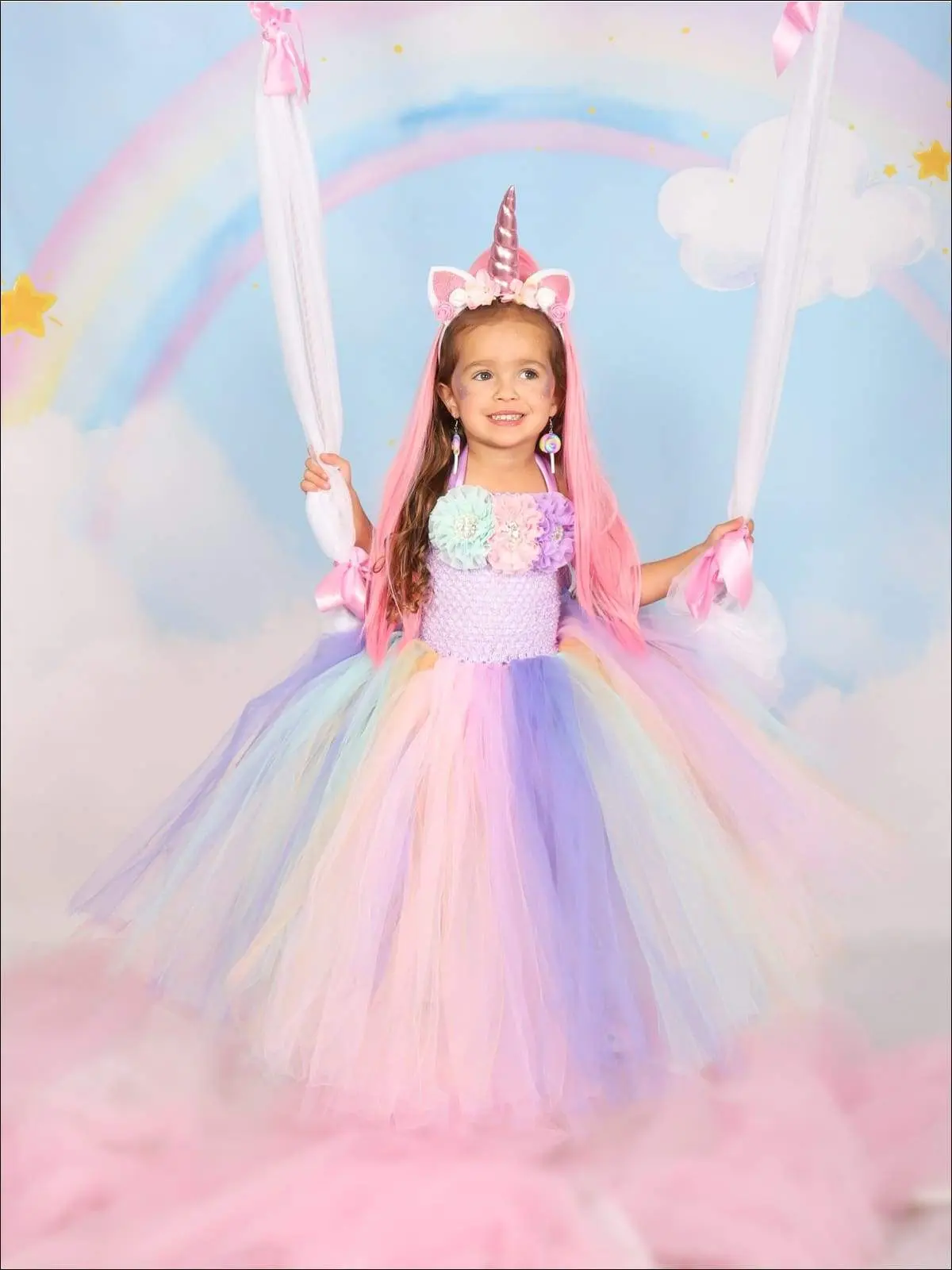 Girls Unicorn Princess Tutu Costume Dress - Image 3