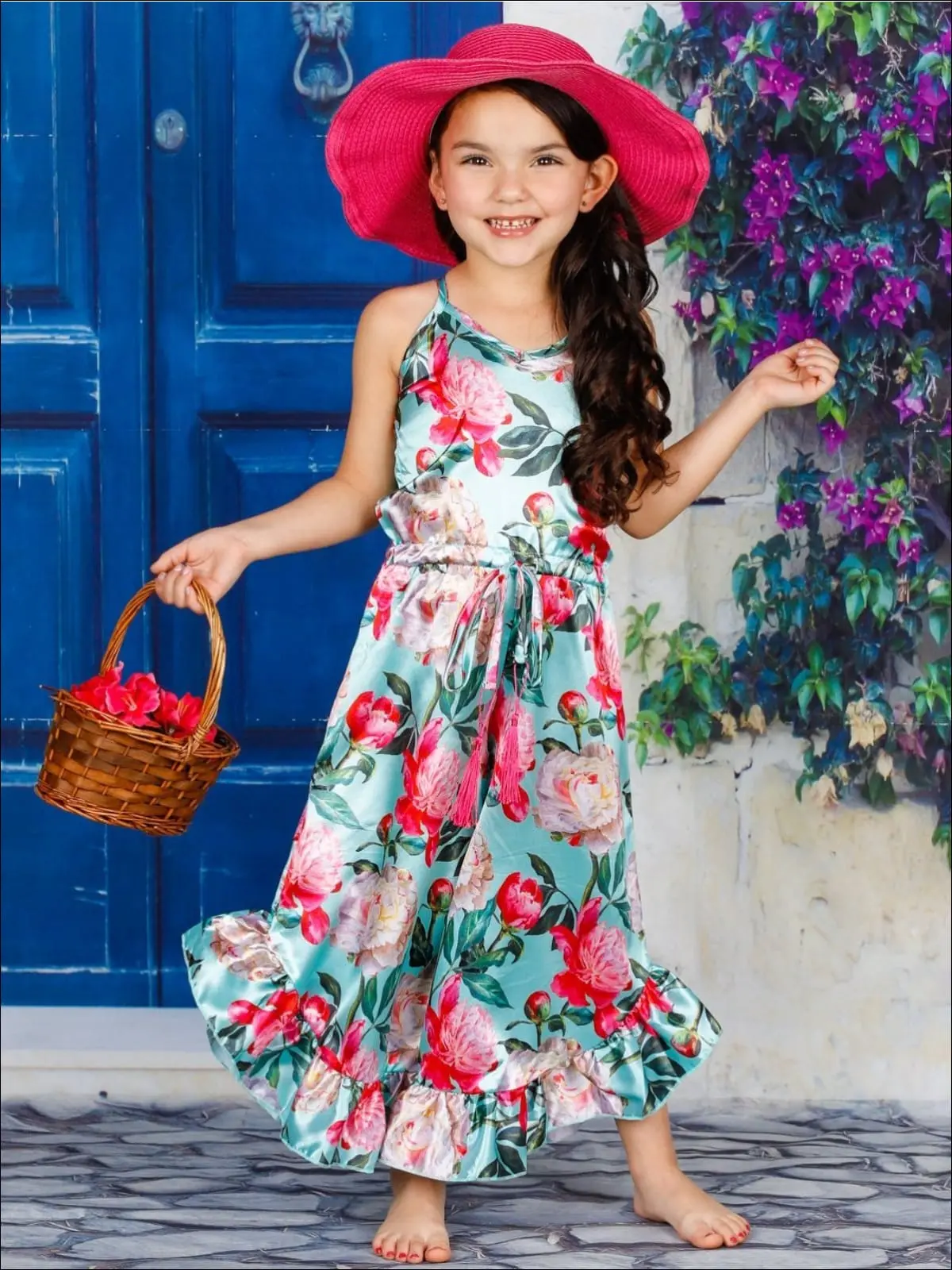 Spring Beauty Drawstring Ruffled Palazzo Jumpsuit - Image 7