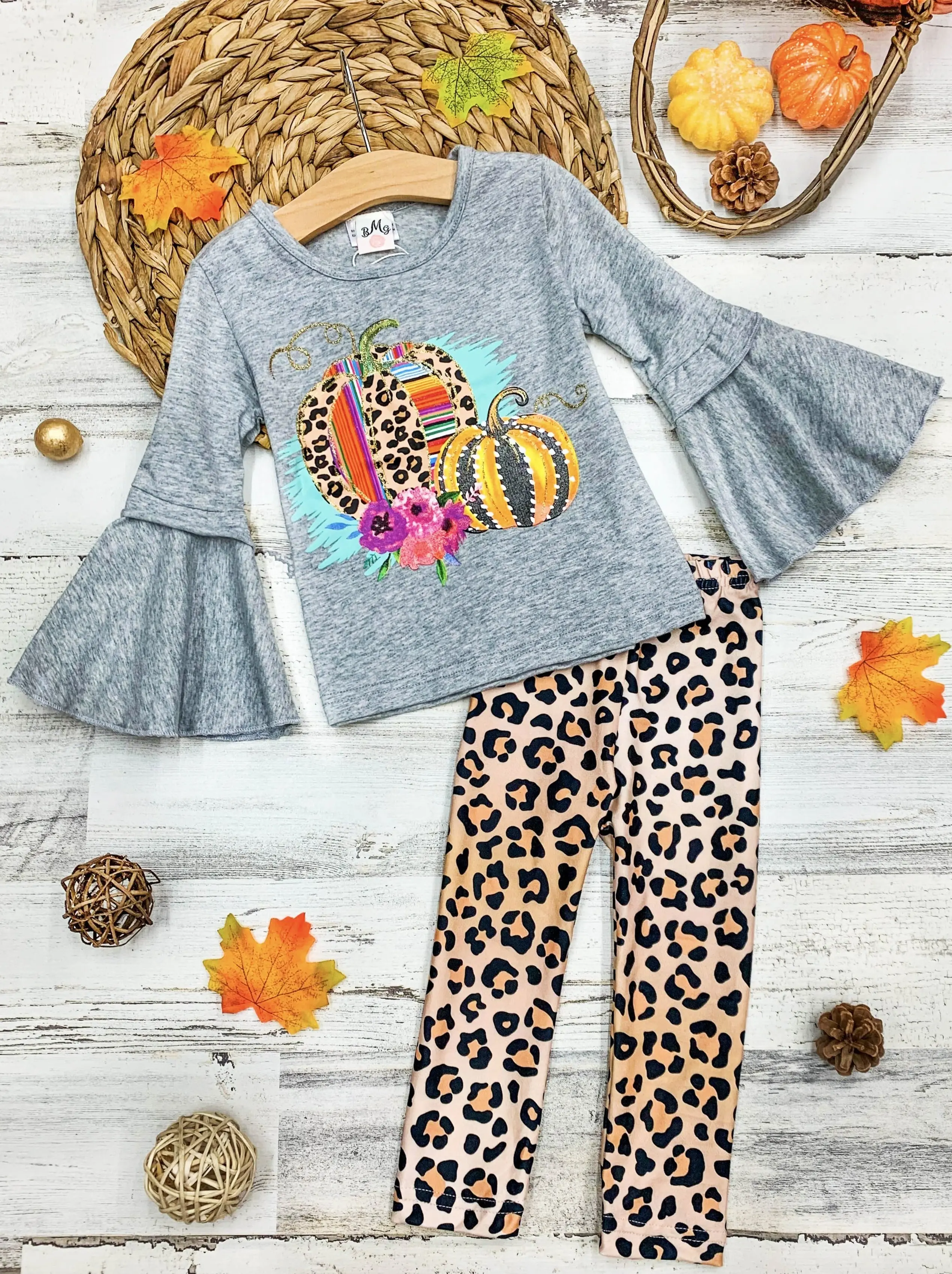 Boho Pumpkin Leopard Legging Set - Image 3