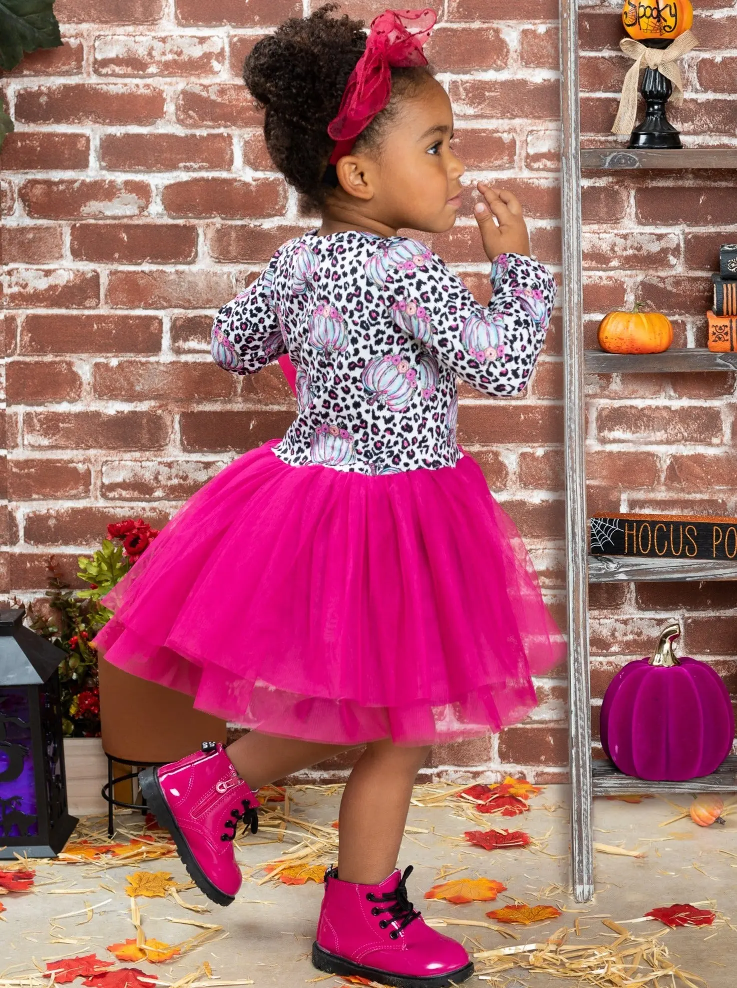 Leopardlicious Pumpkin Tutu Dress - Image 3