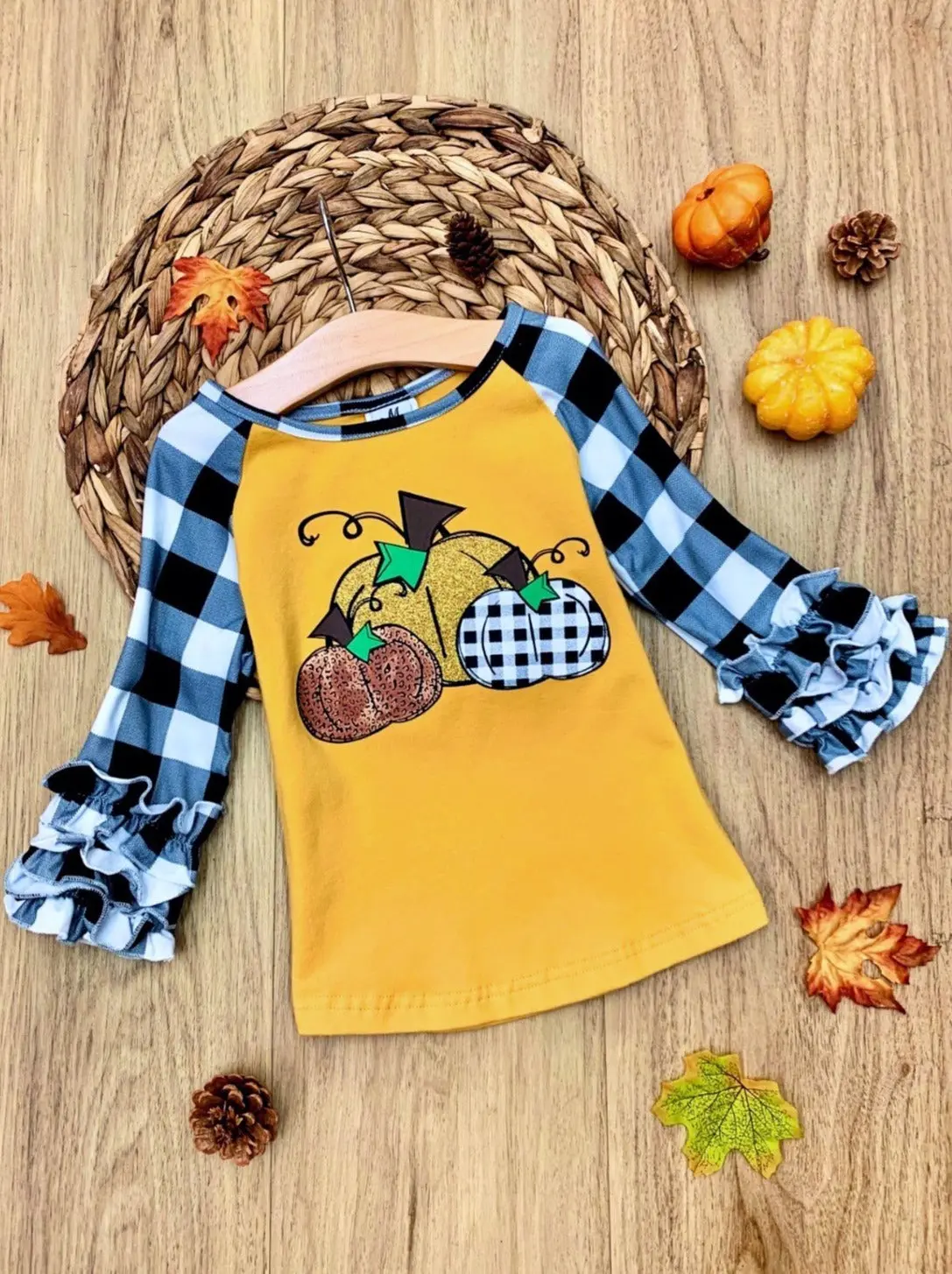 Harvest Time Ruffled Raglan Top - Image 2