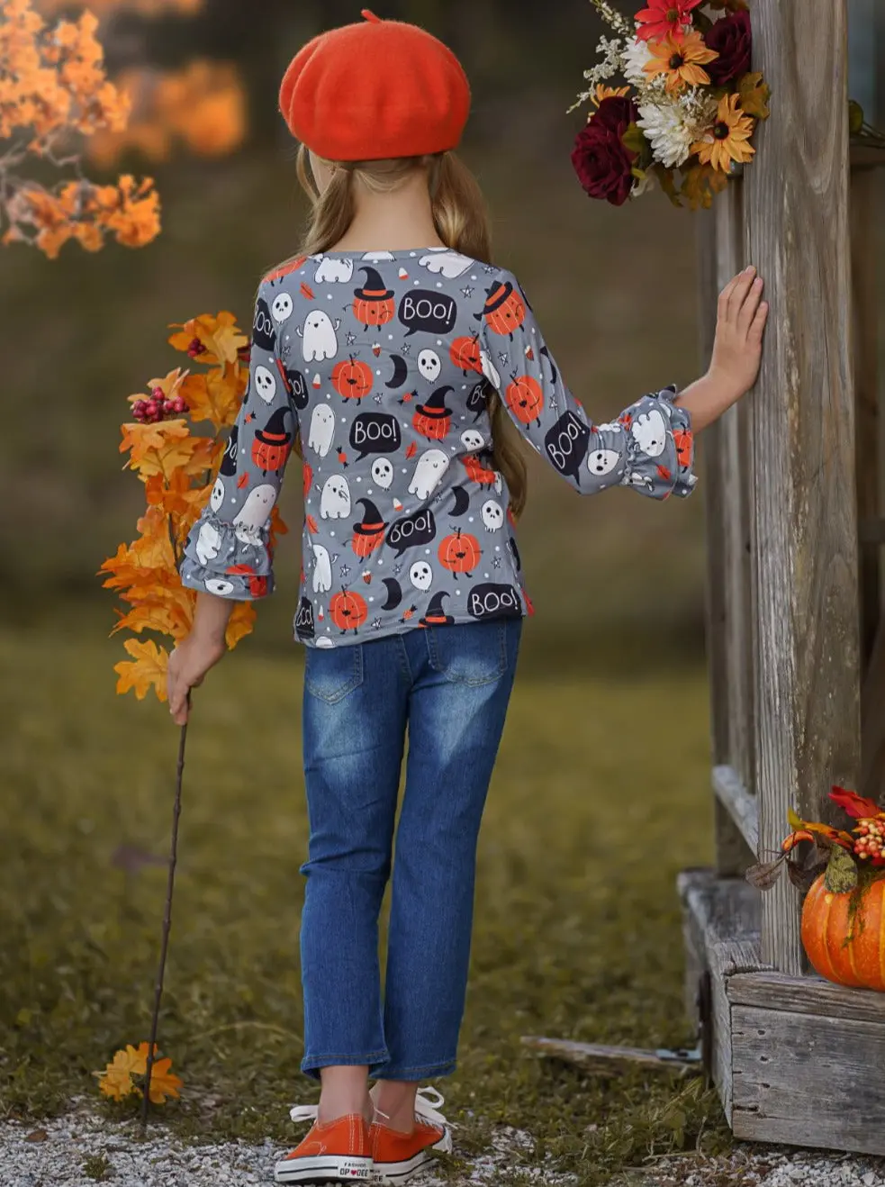 Hey Boo Top and Patched Jeans Set - Image 3