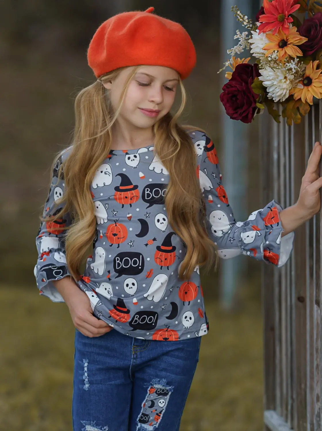 Hey Boo Top and Patched Jeans Set - Image 6