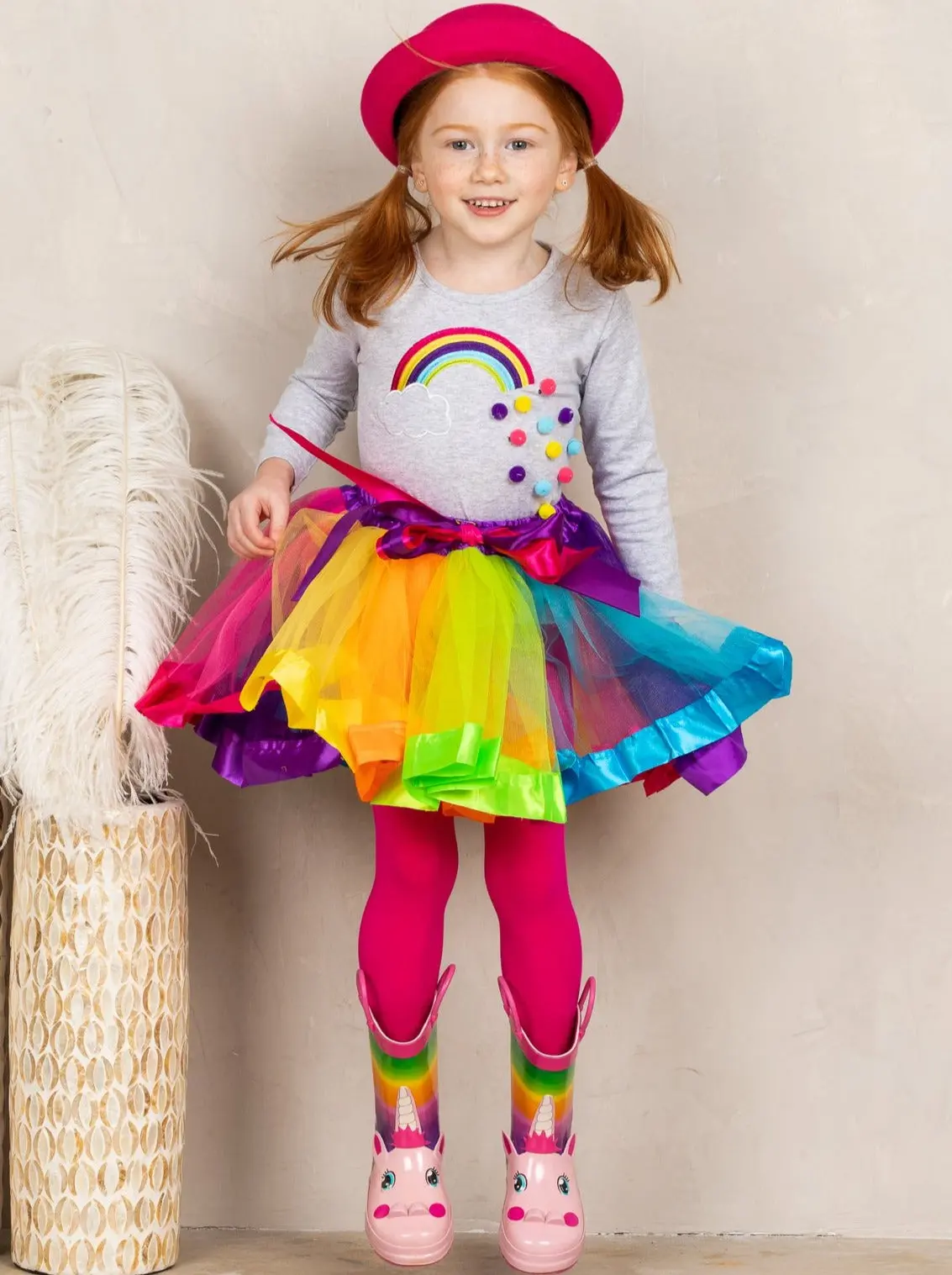 Rainbow Twirl Tutu Skirt Set - Image 2