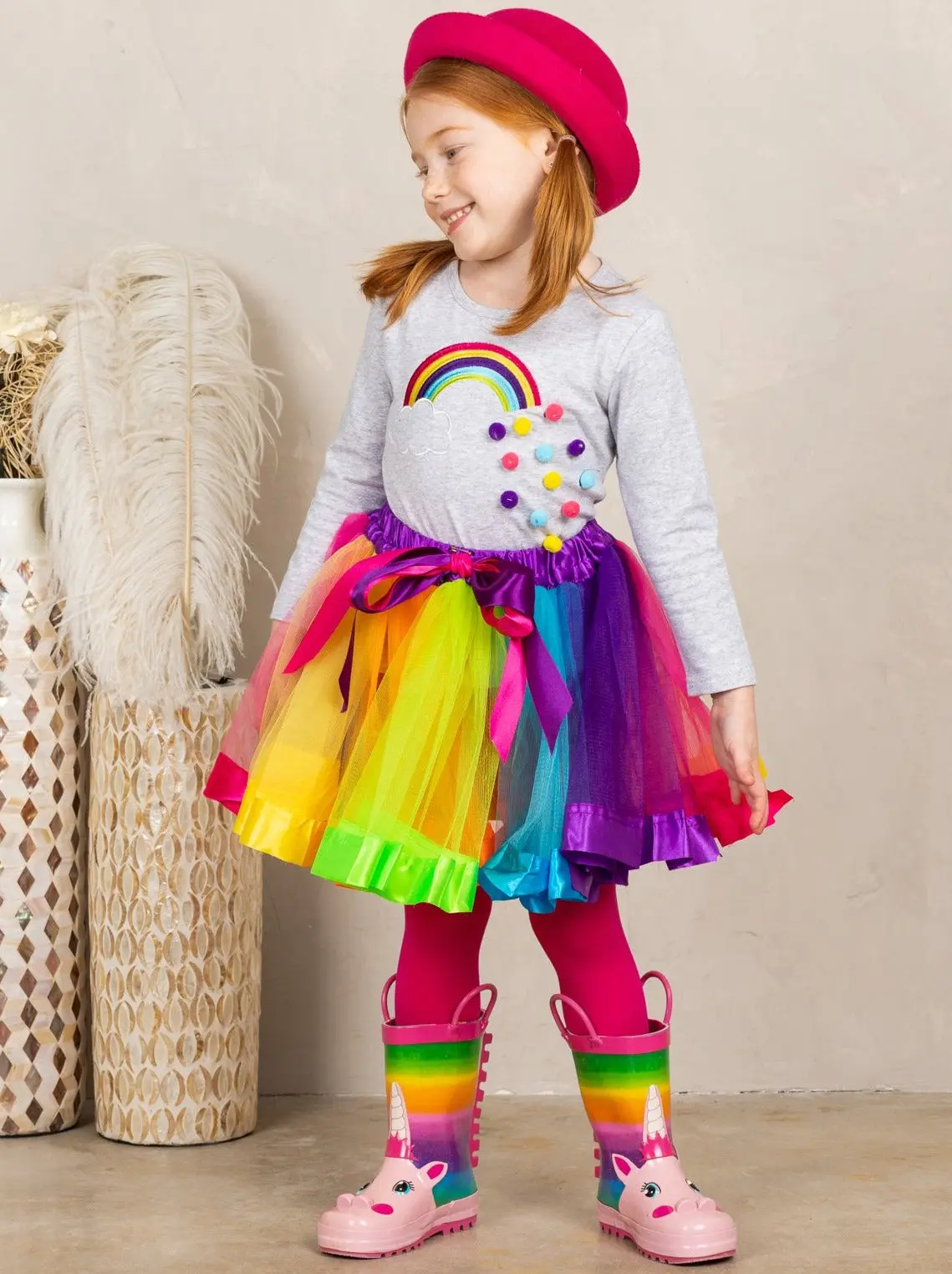 Rainbow Twirl Tutu Skirt Set - Image 3