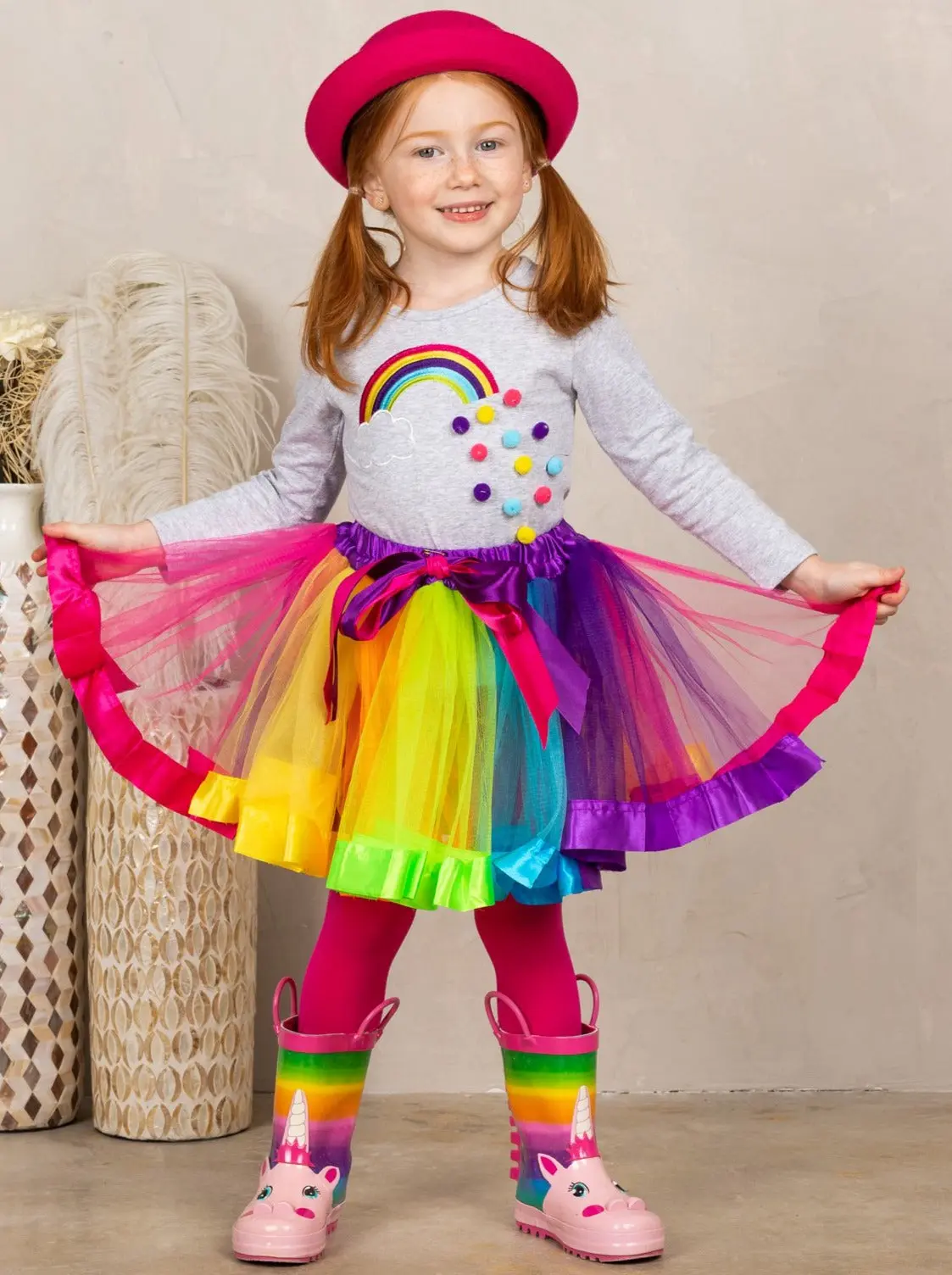 Rainbow Twirl Tutu Skirt Set - Image 4