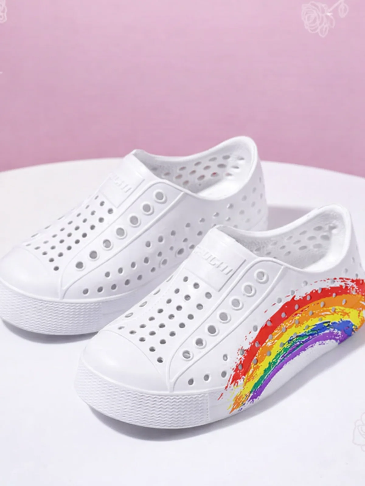 Girls Rainbow Splash Slip-On Shoes By Liv and Mia - Image 2