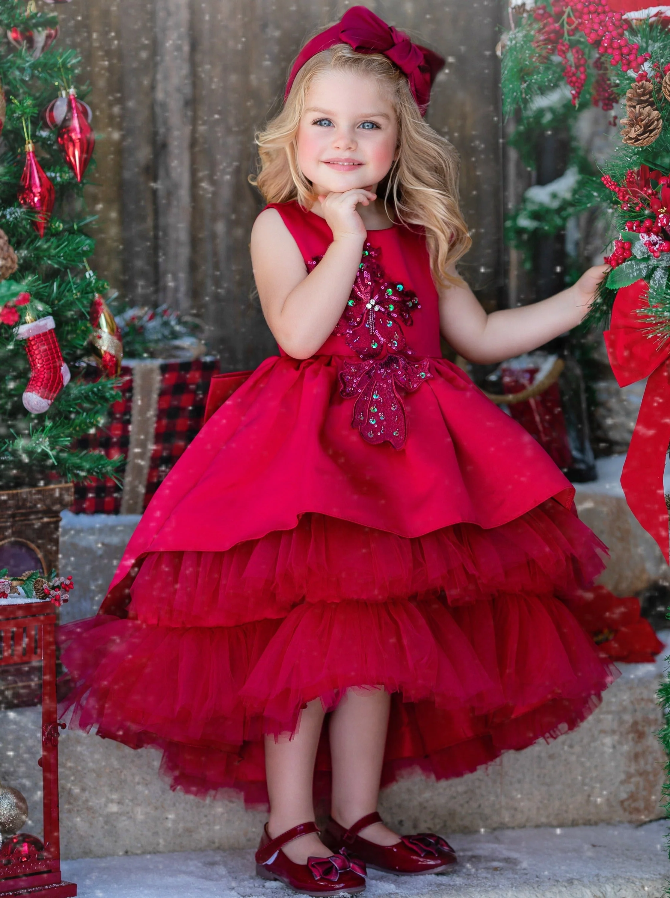 Ready to Twirl Hi-Lo Layered Holiday Dress - Image 3