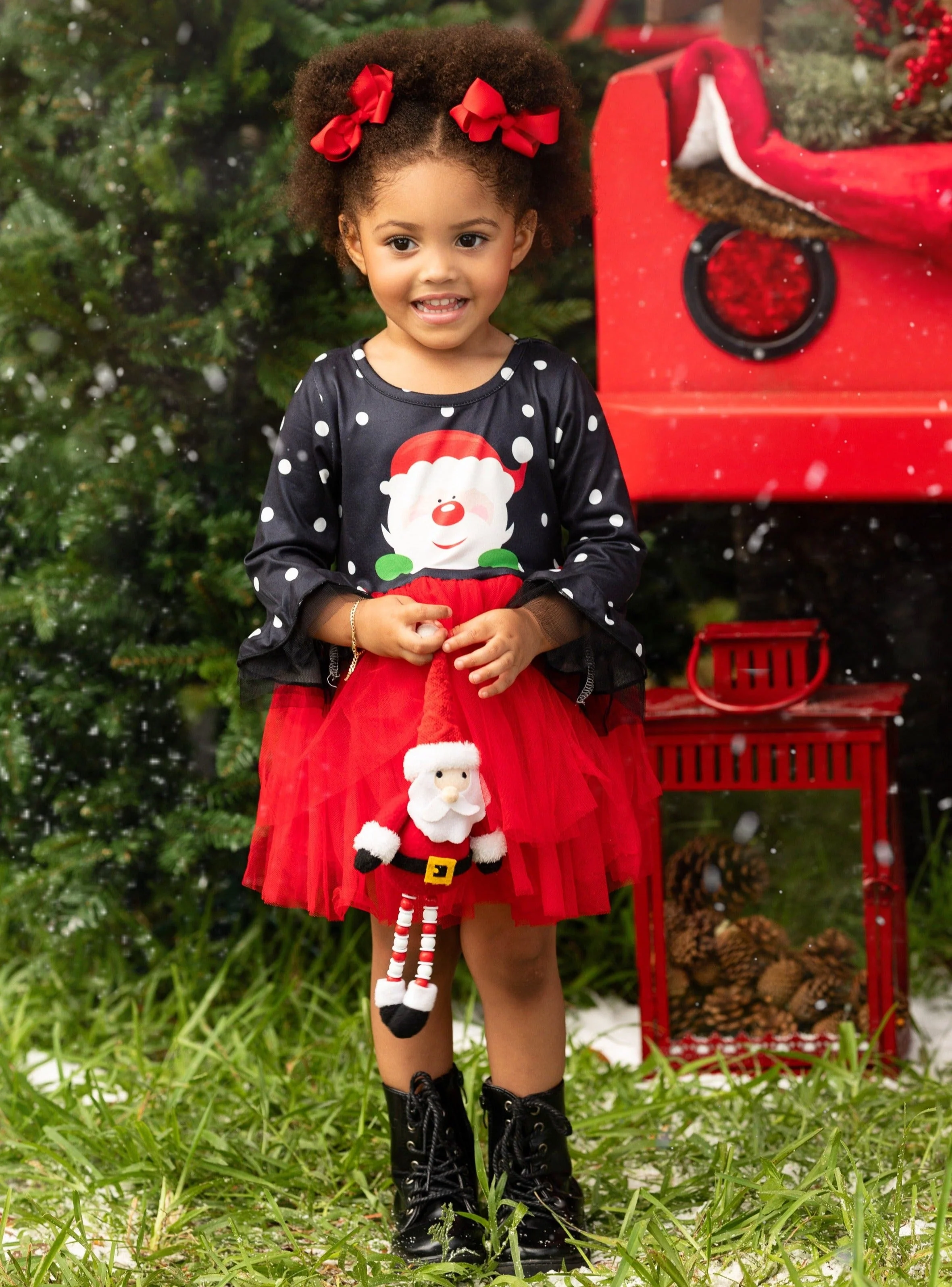 Rebel Without a Claus Polka Dot Tutu Dress - Image 2