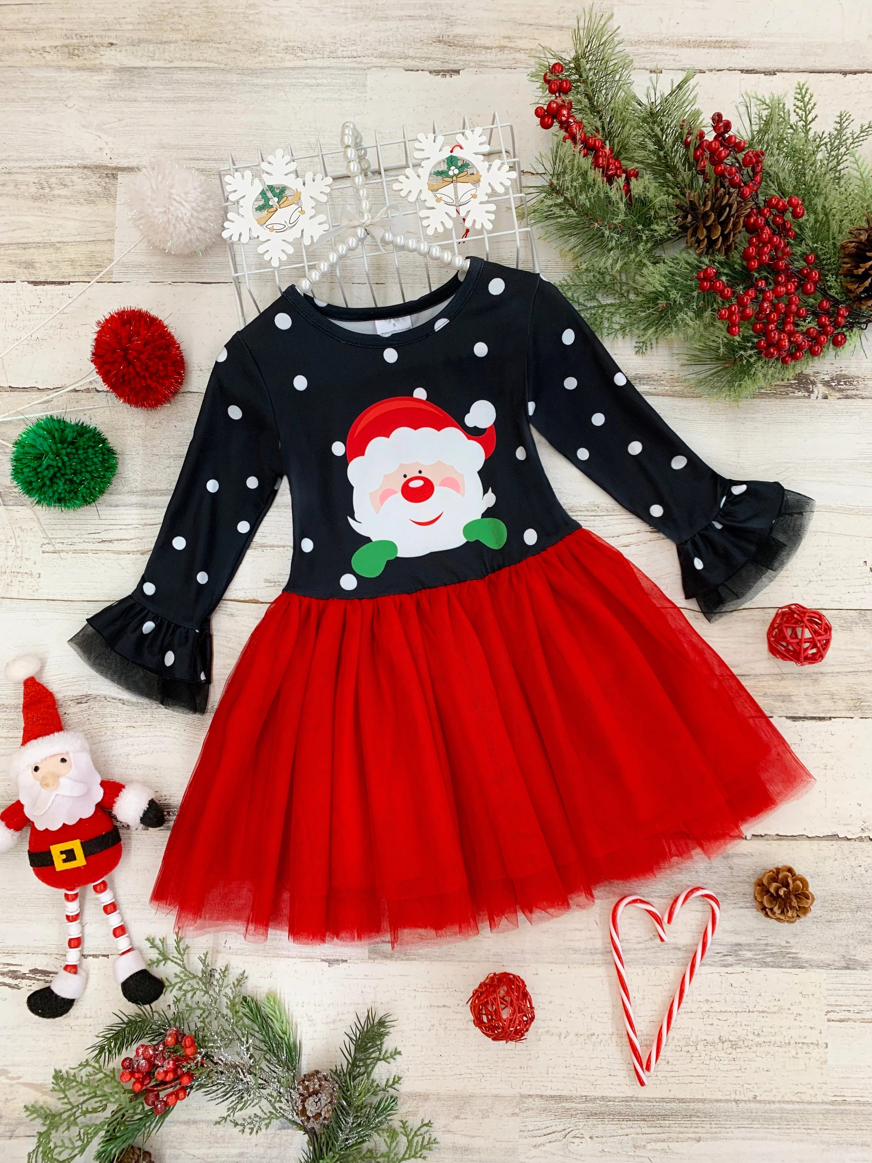 Rebel Without a Claus Polka Dot Tutu Dress - Image 3