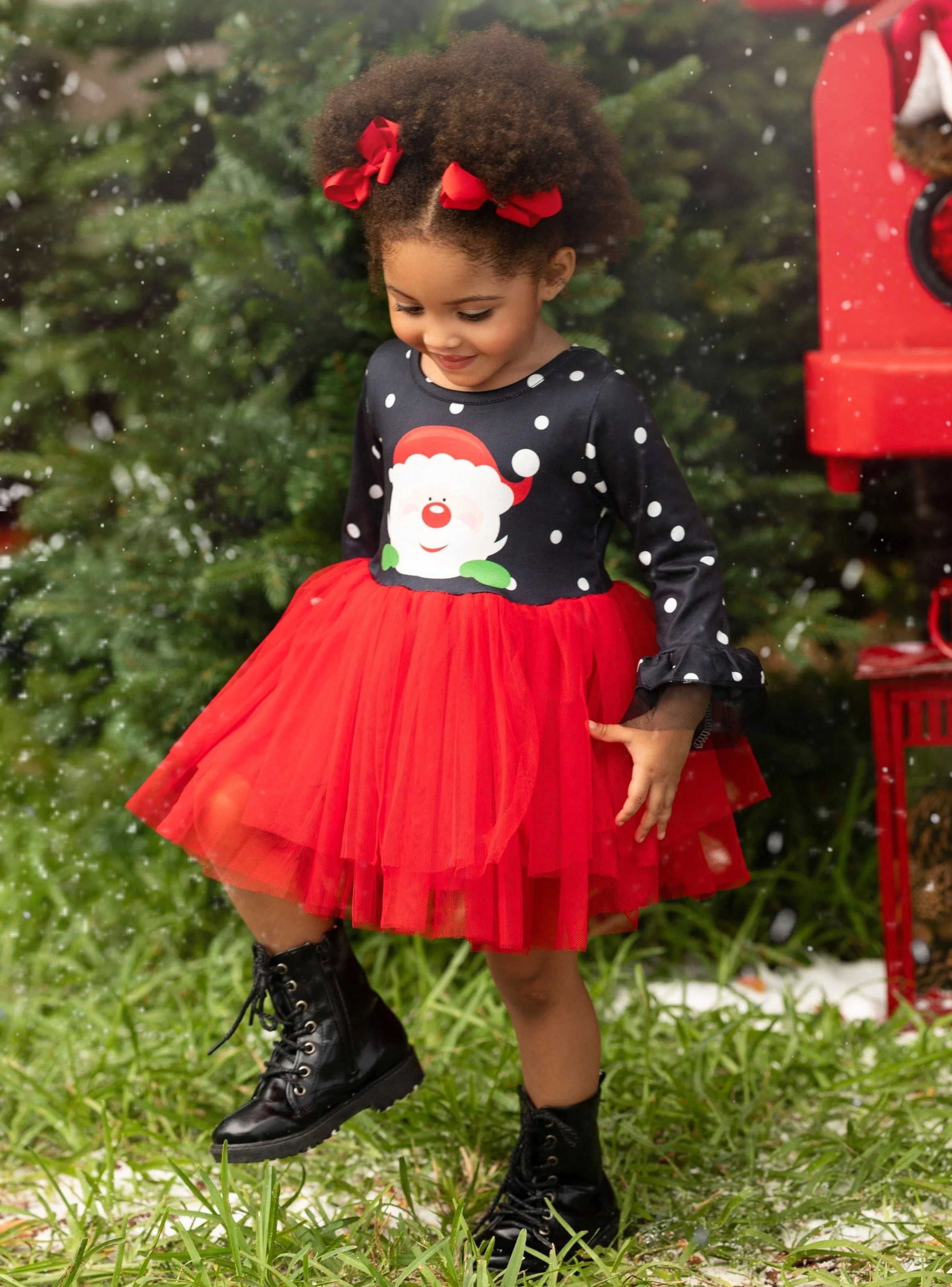 Rebel Without a Claus Polka Dot Tutu Dress - Image 4