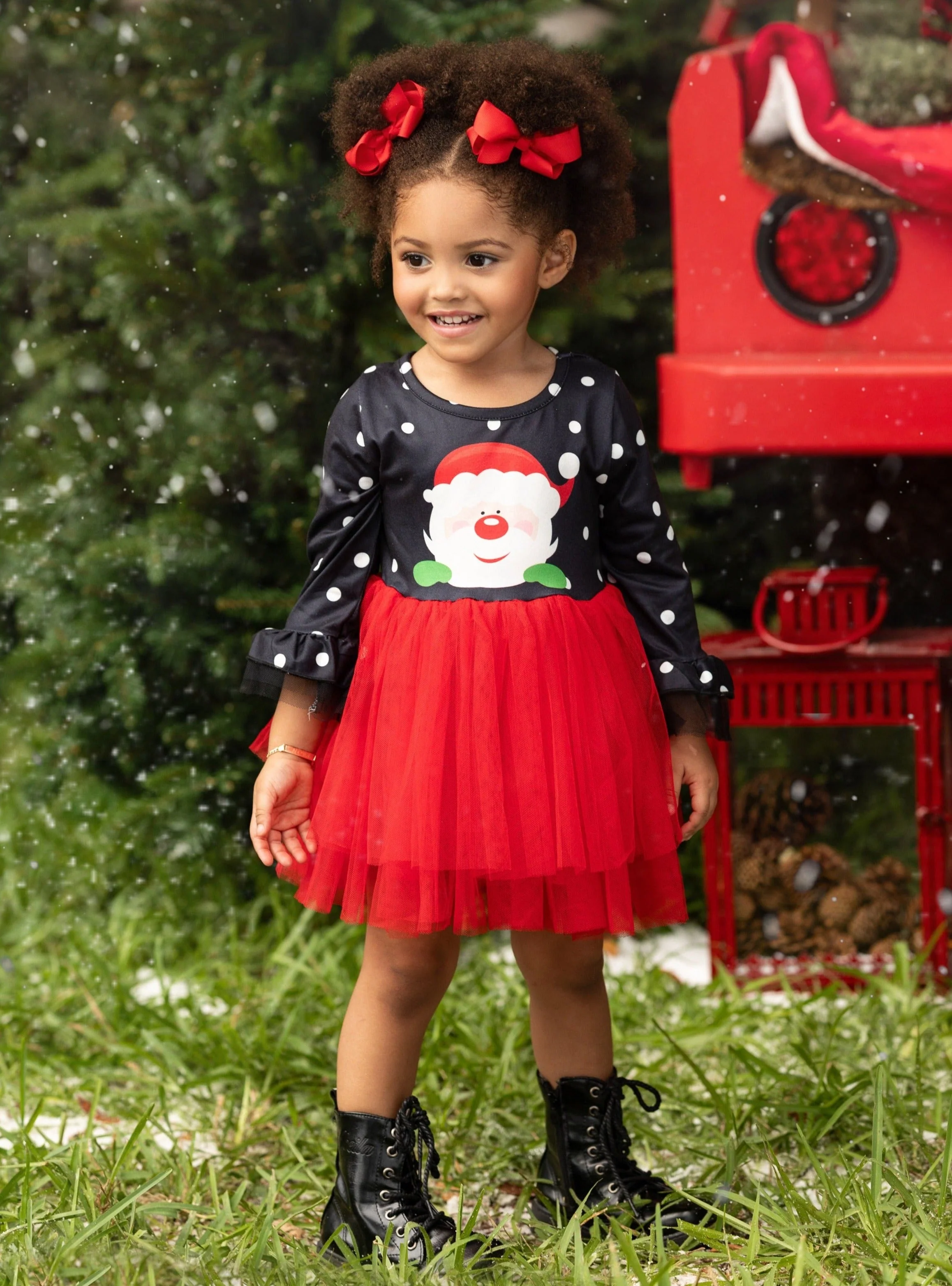 Rebel Without a Claus Polka Dot Tutu Dress - Image 5