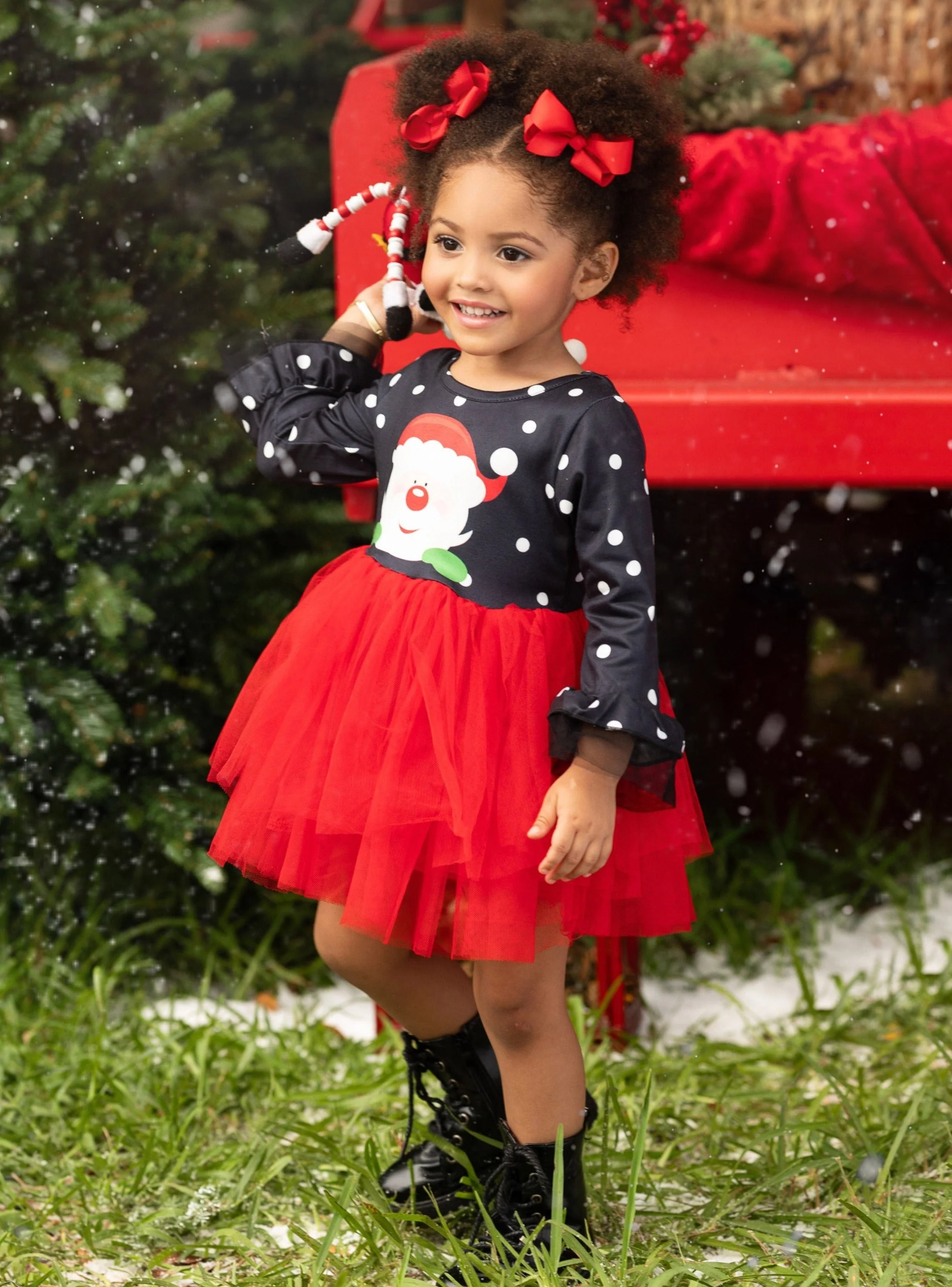Rebel Without a Claus Polka Dot Tutu Dress - Image 6