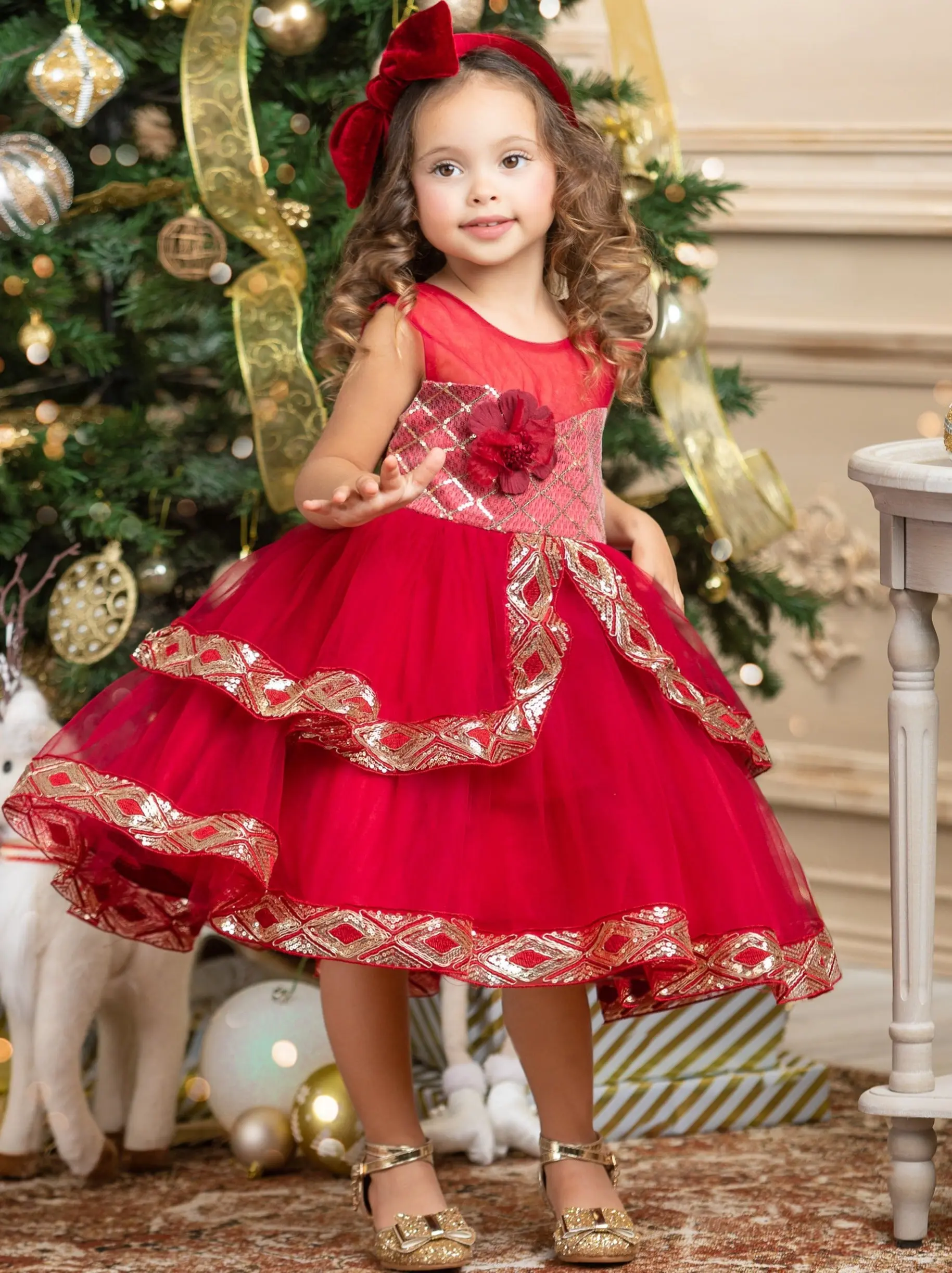 Made To Sparkle Embroidered Tulle Holiday Dress - Image 2