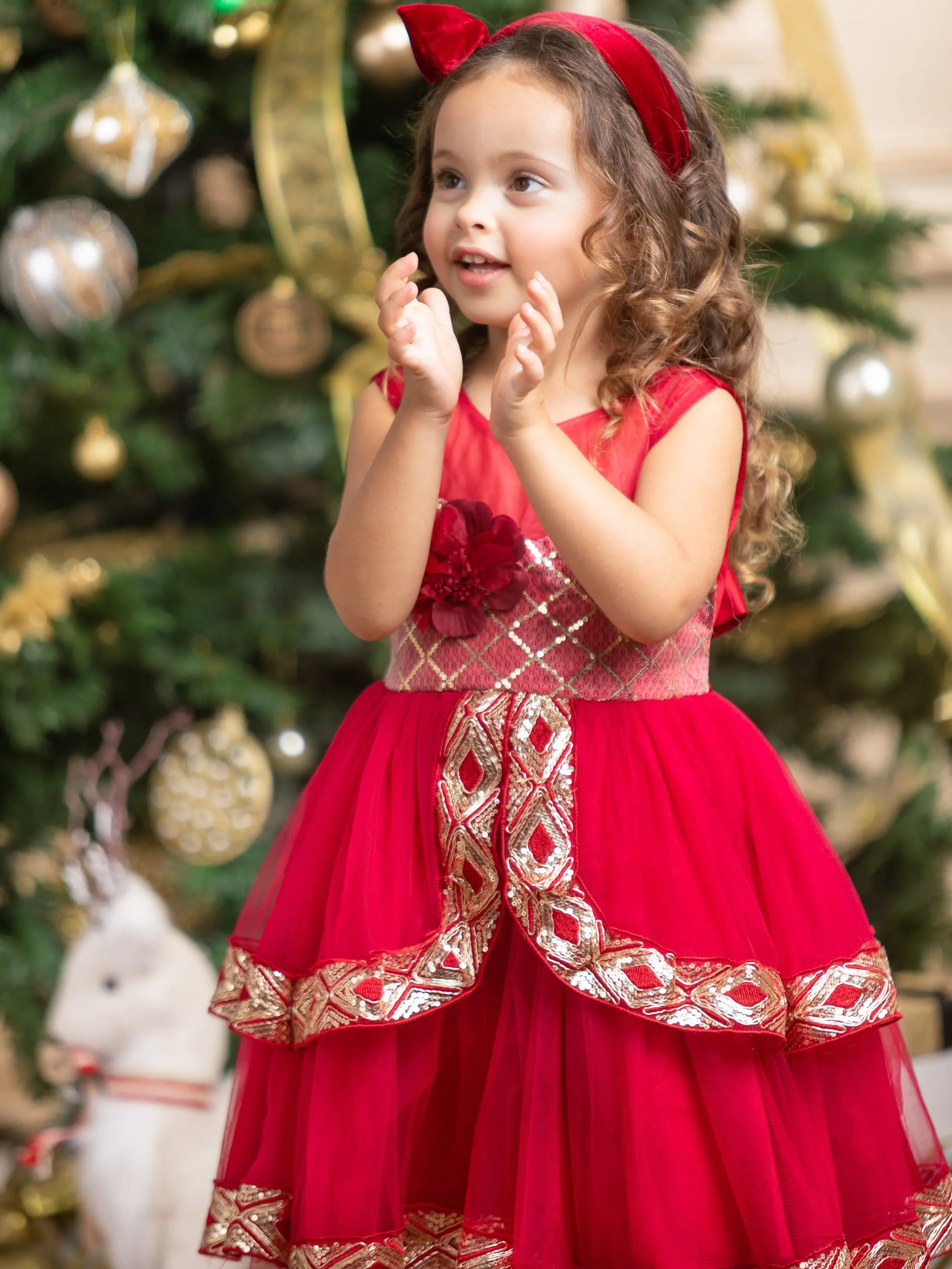 Made To Sparkle Embroidered Tulle Holiday Dress - Image 5
