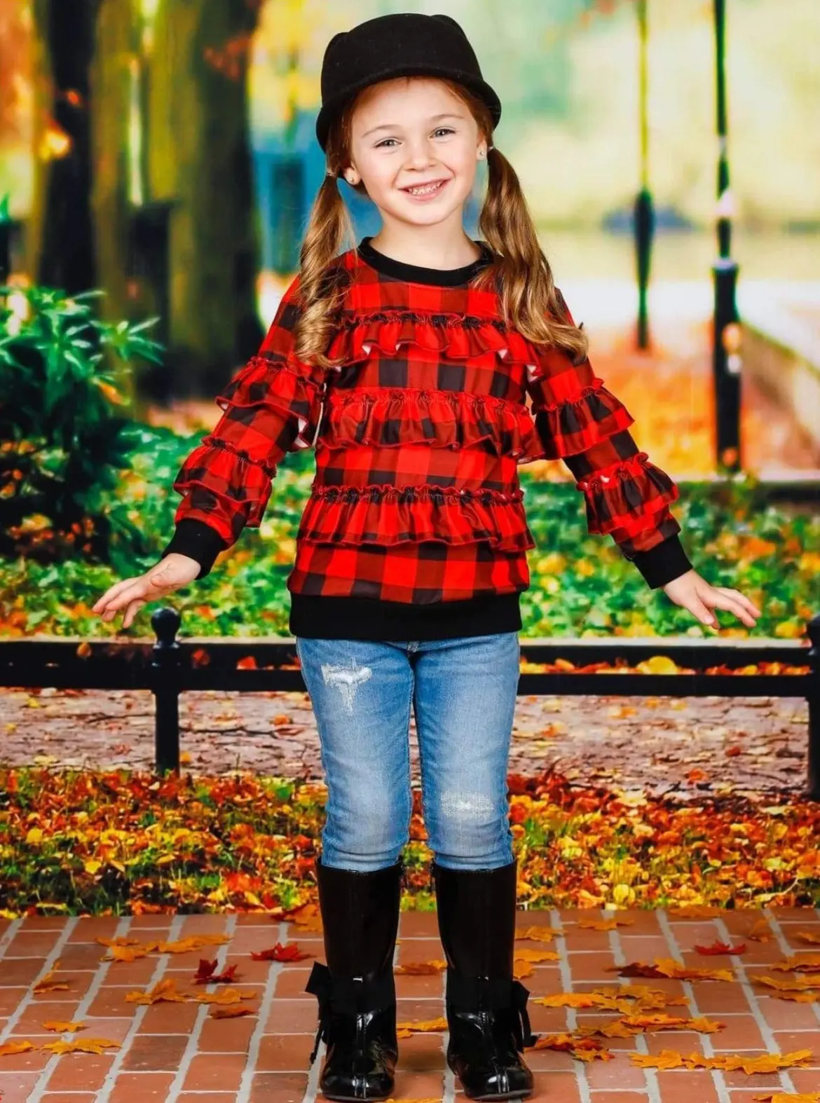 Girls Cuffed Ruffled Sweater - Image 5