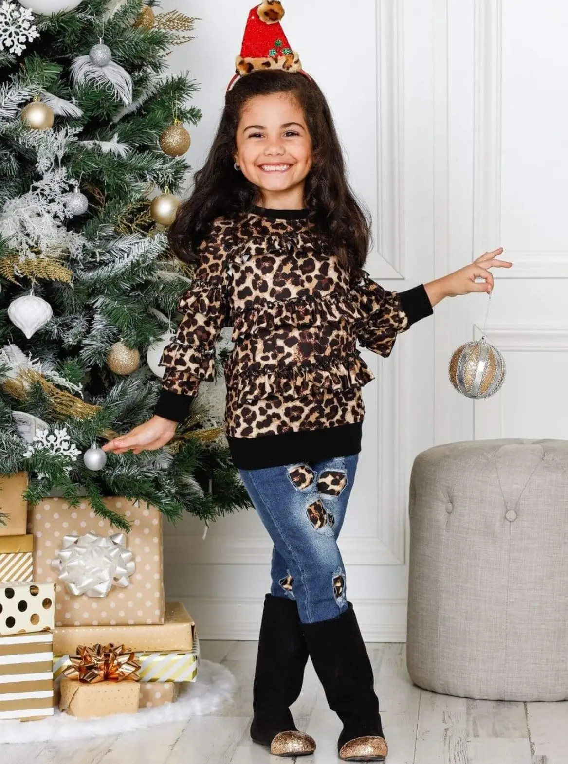 Girls Cuffed Ruffled Sweater - Image 6
