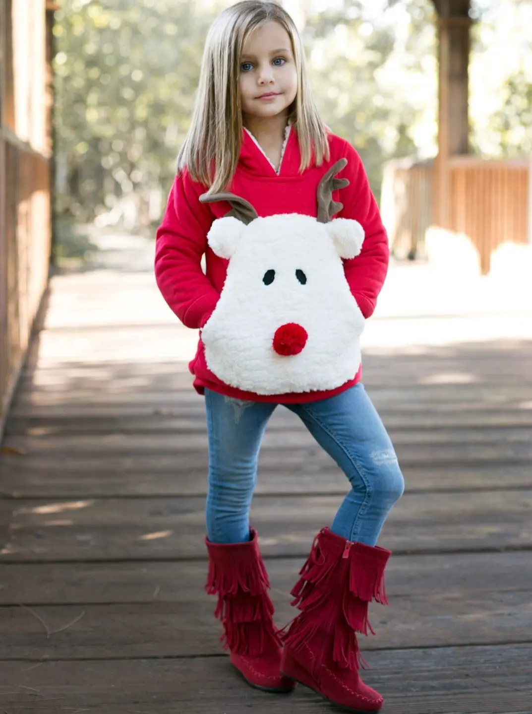 Warm and Cozy Fleece Lined Reindeer Hoodie - Image 10
